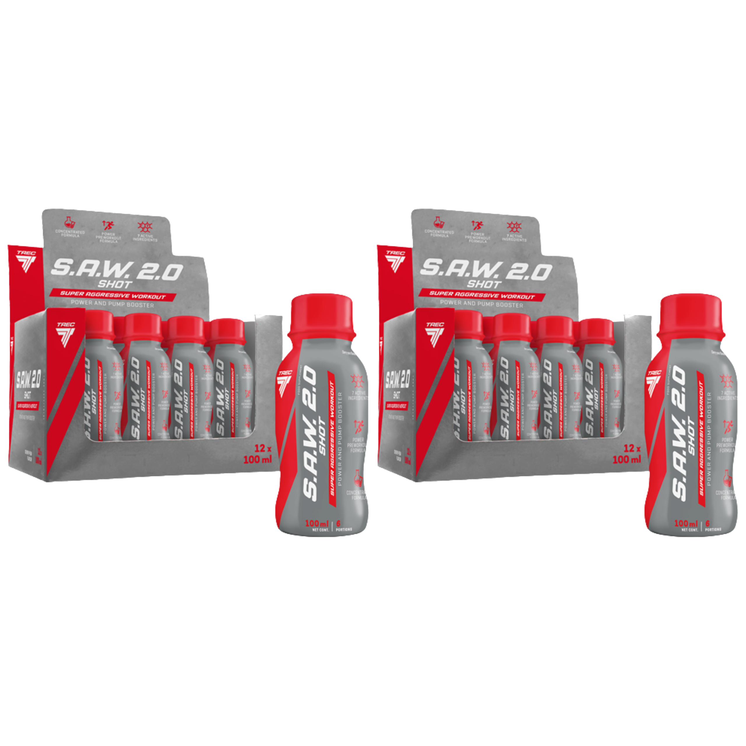 TREC - S.A.W. 2.0 Shot - 12x 2x 100ml - Cherry Pear