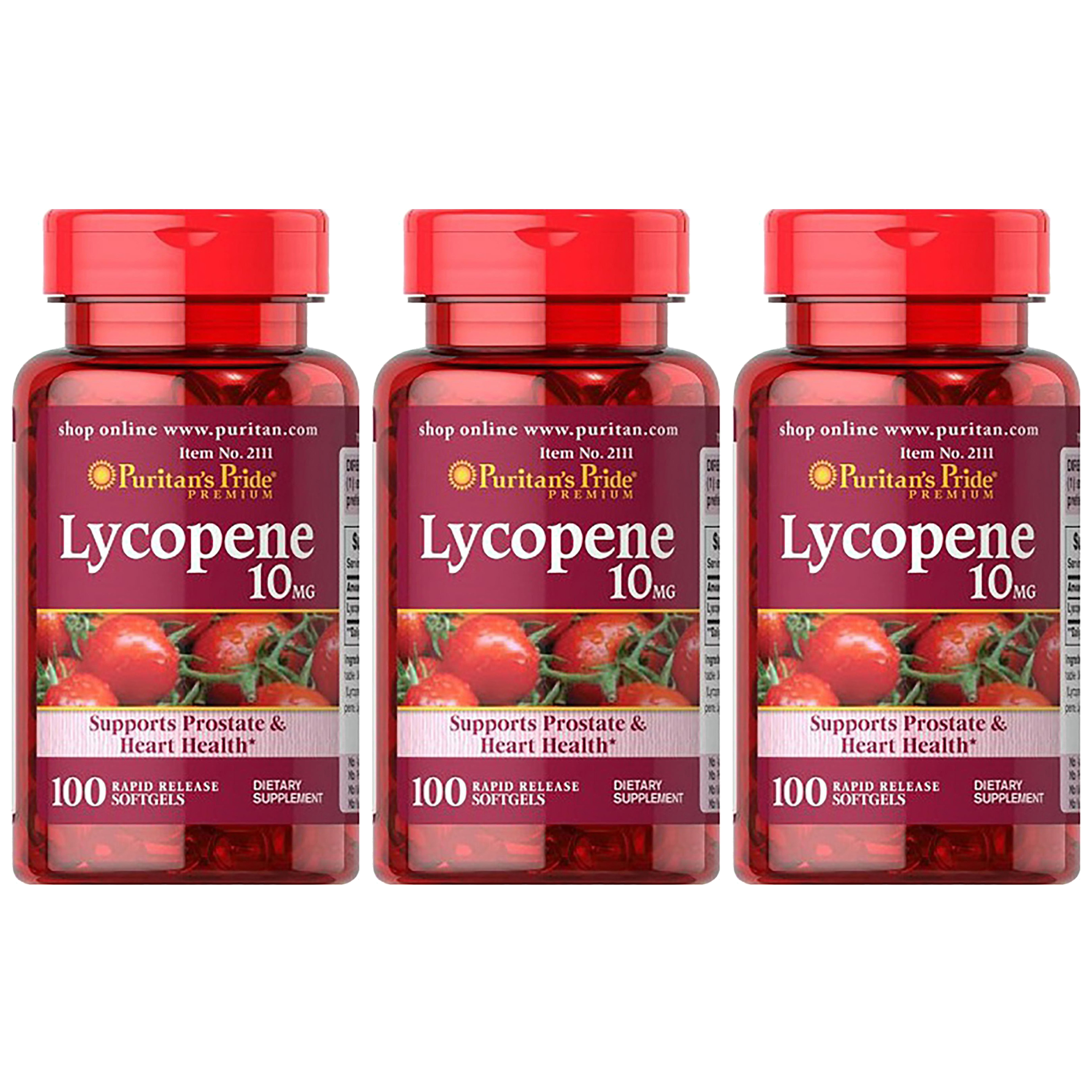 Puritan's Pride Lycopene 10mg - 3x 100soft gels