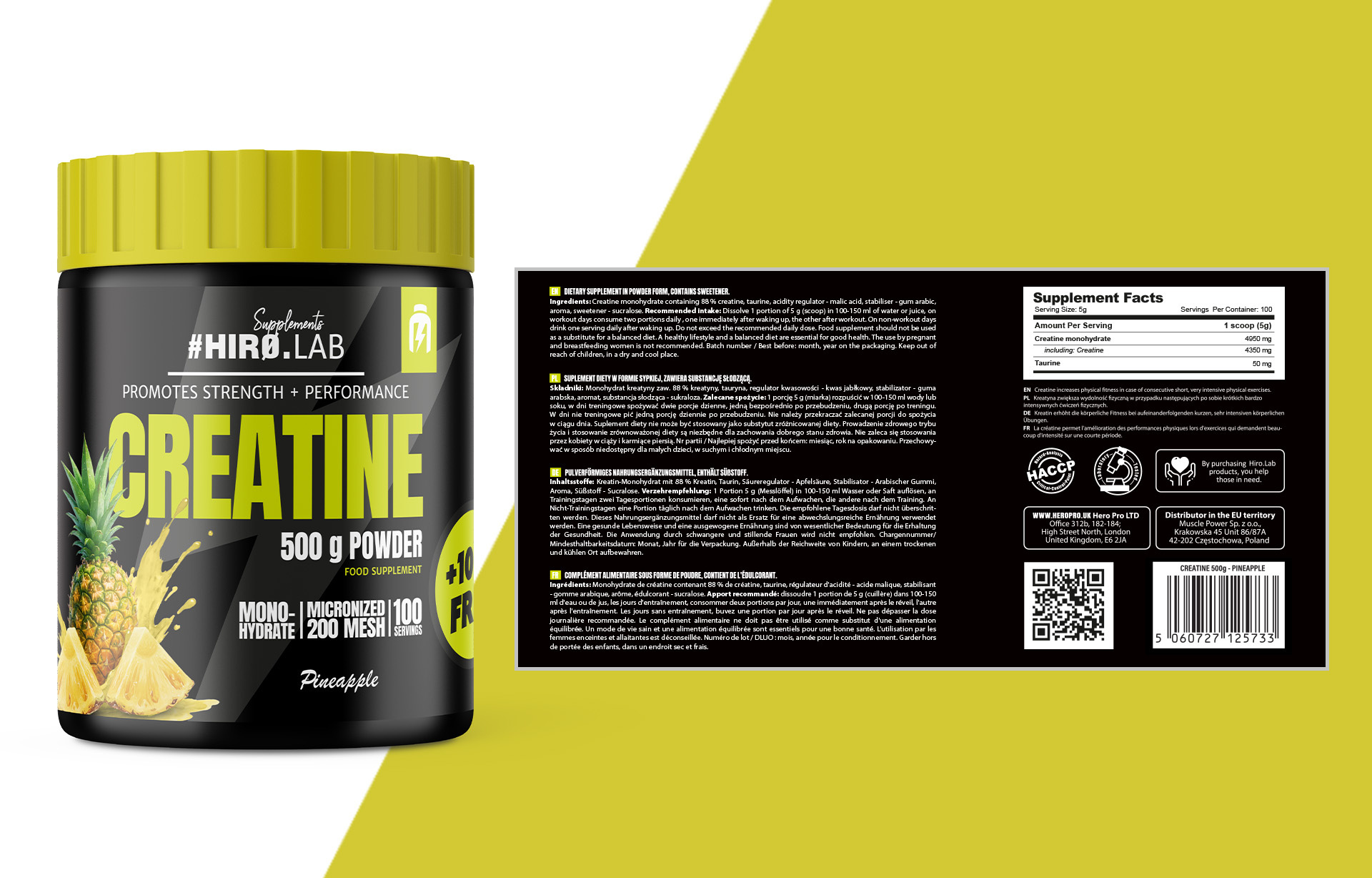 HIRO.LAB Creatine - 3x 500g + 100g FREE