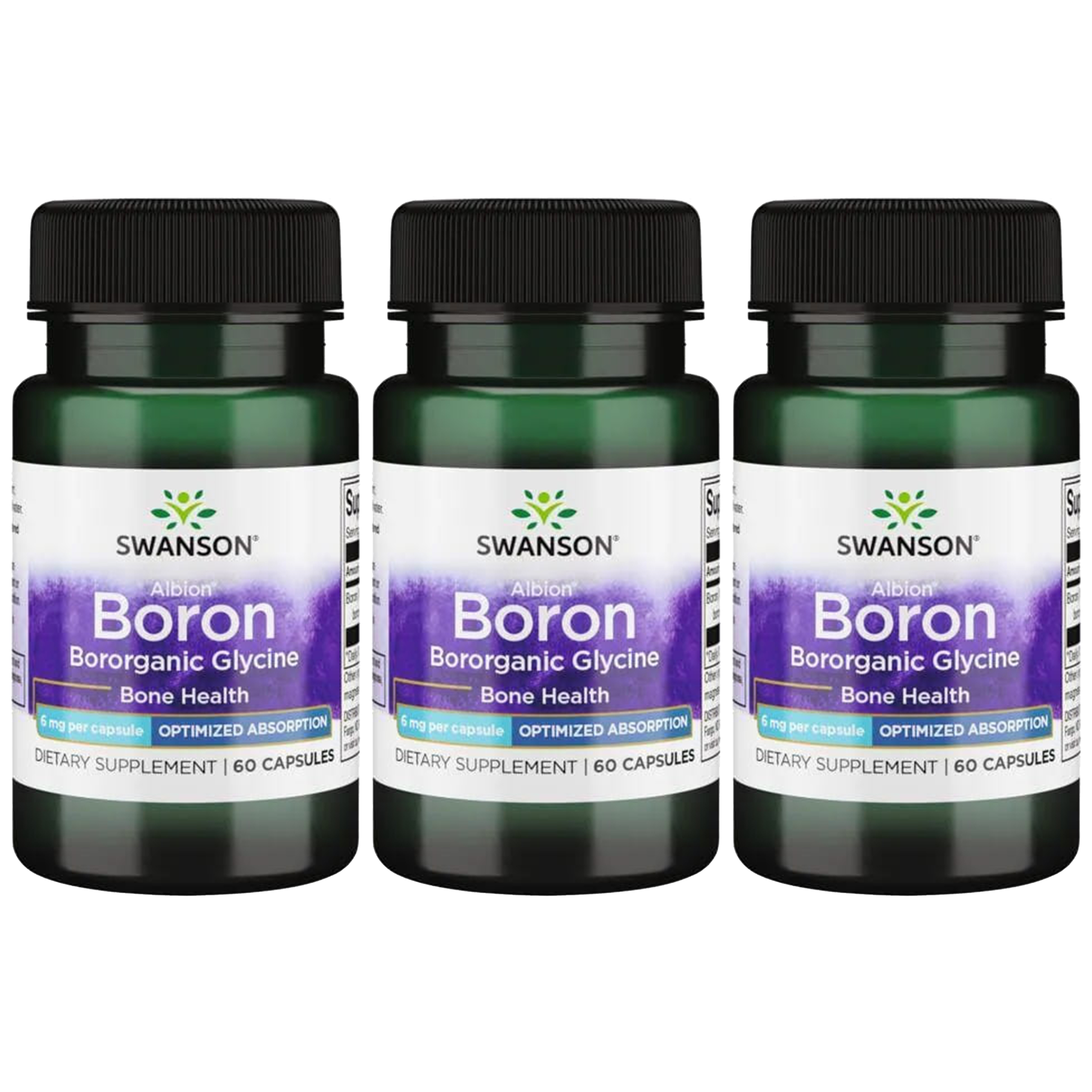 SWANSON Albion Boron Bororganic Glycine 6mg - 3x 60caps.