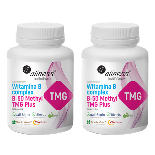 ALINESS Witamina B Complex B-50 Methyl TMG PLUS 2x 100caps