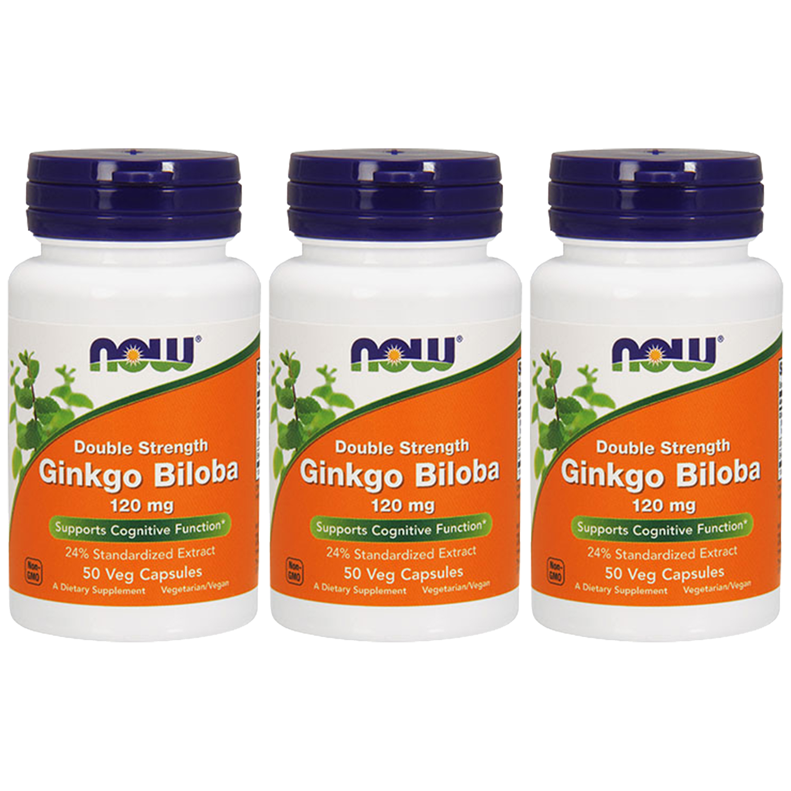 NOW Ginkgo Biloba Double Strenght - 3x 50vcaps.