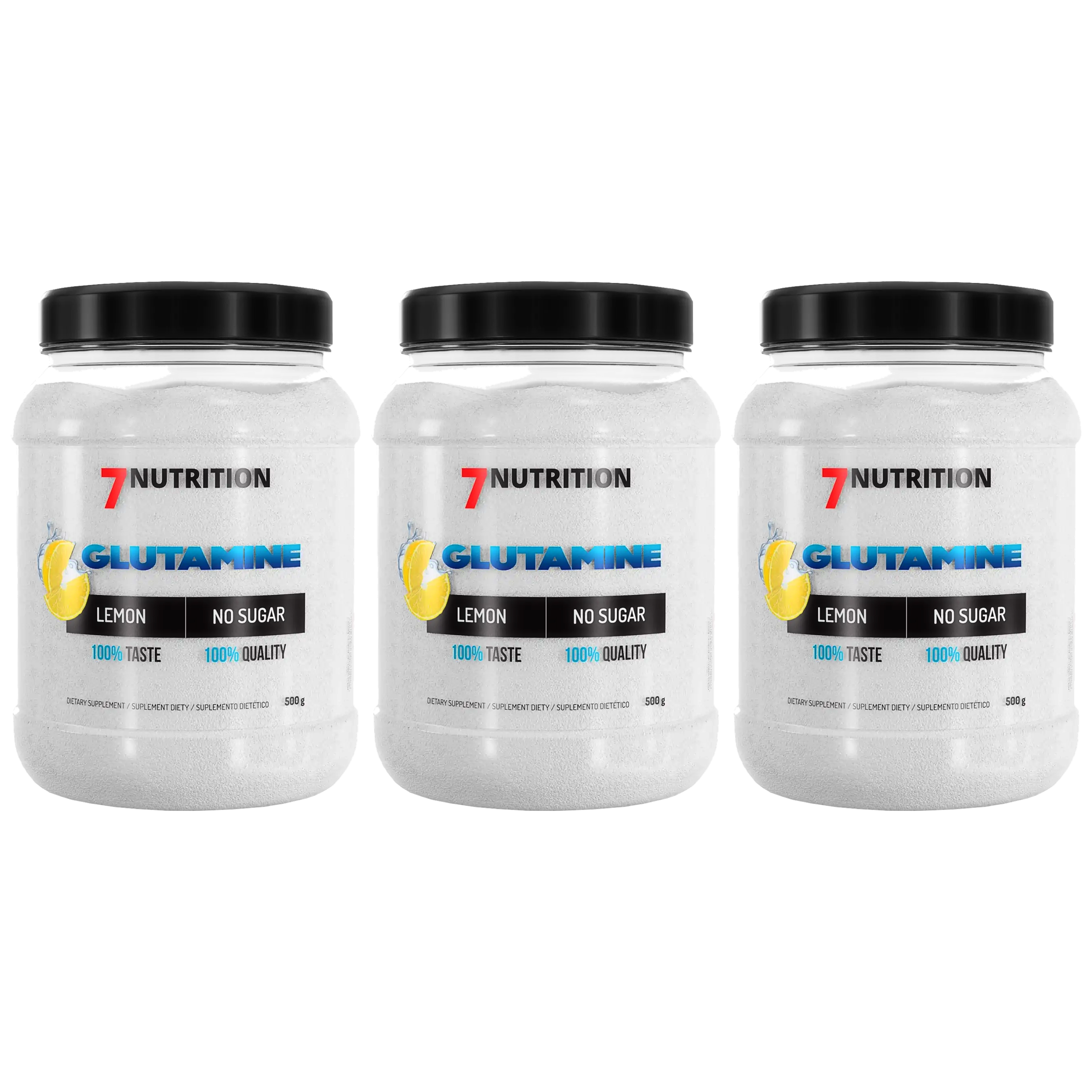 7NUTRITION Glutamine - 3x 500g - Lemon