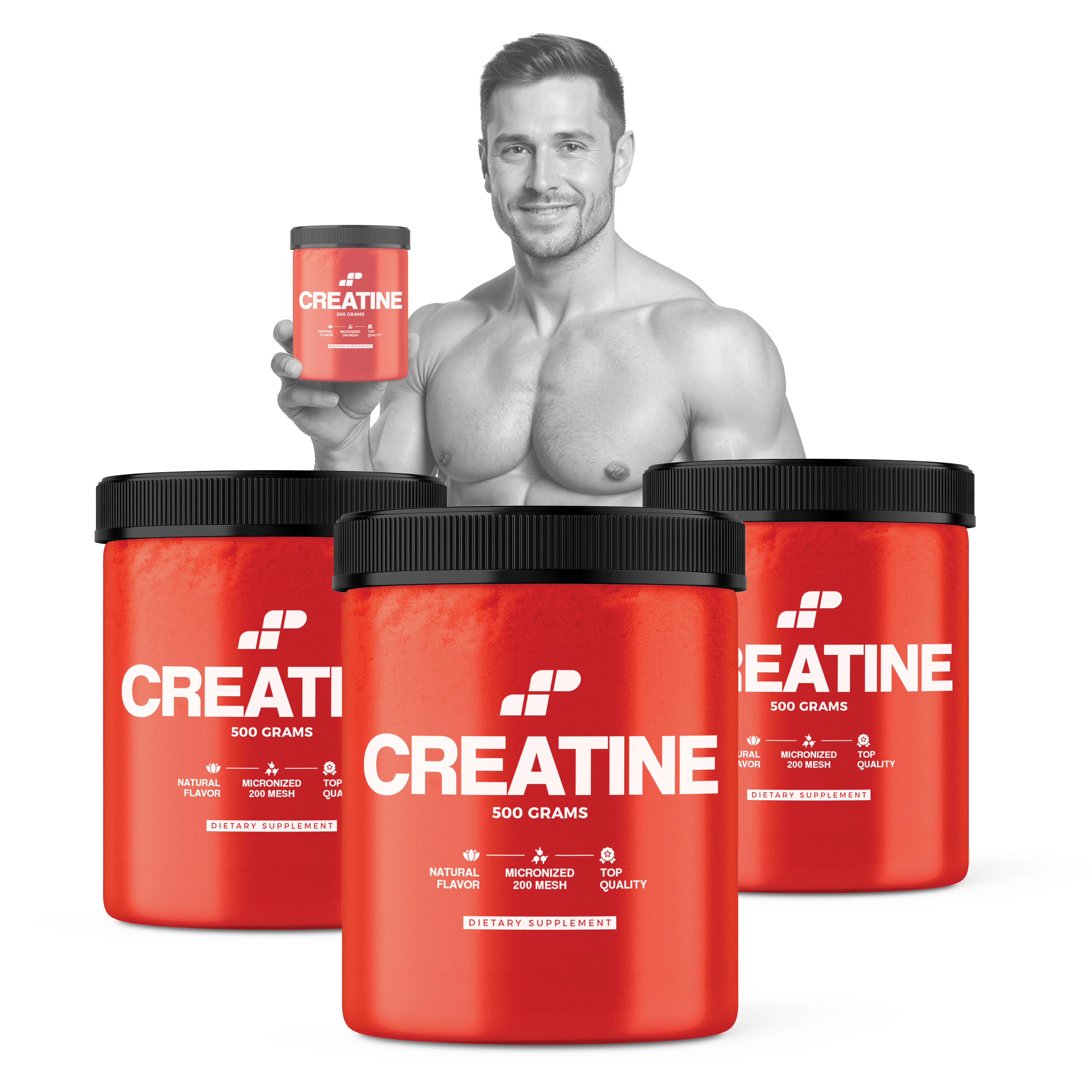 3x MP NUTRITION Creatine Monohydrate 200 Mesh MP - 500g