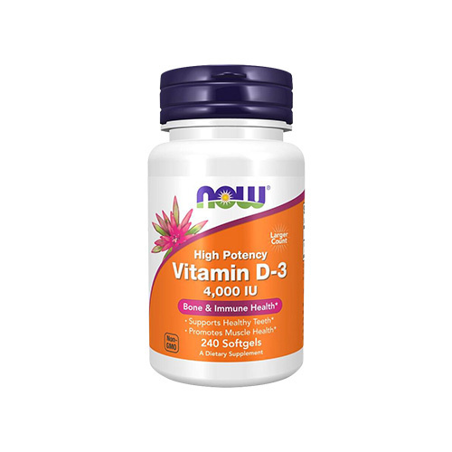 NOW Vitamin D3 4000IU - 3x 240softgels