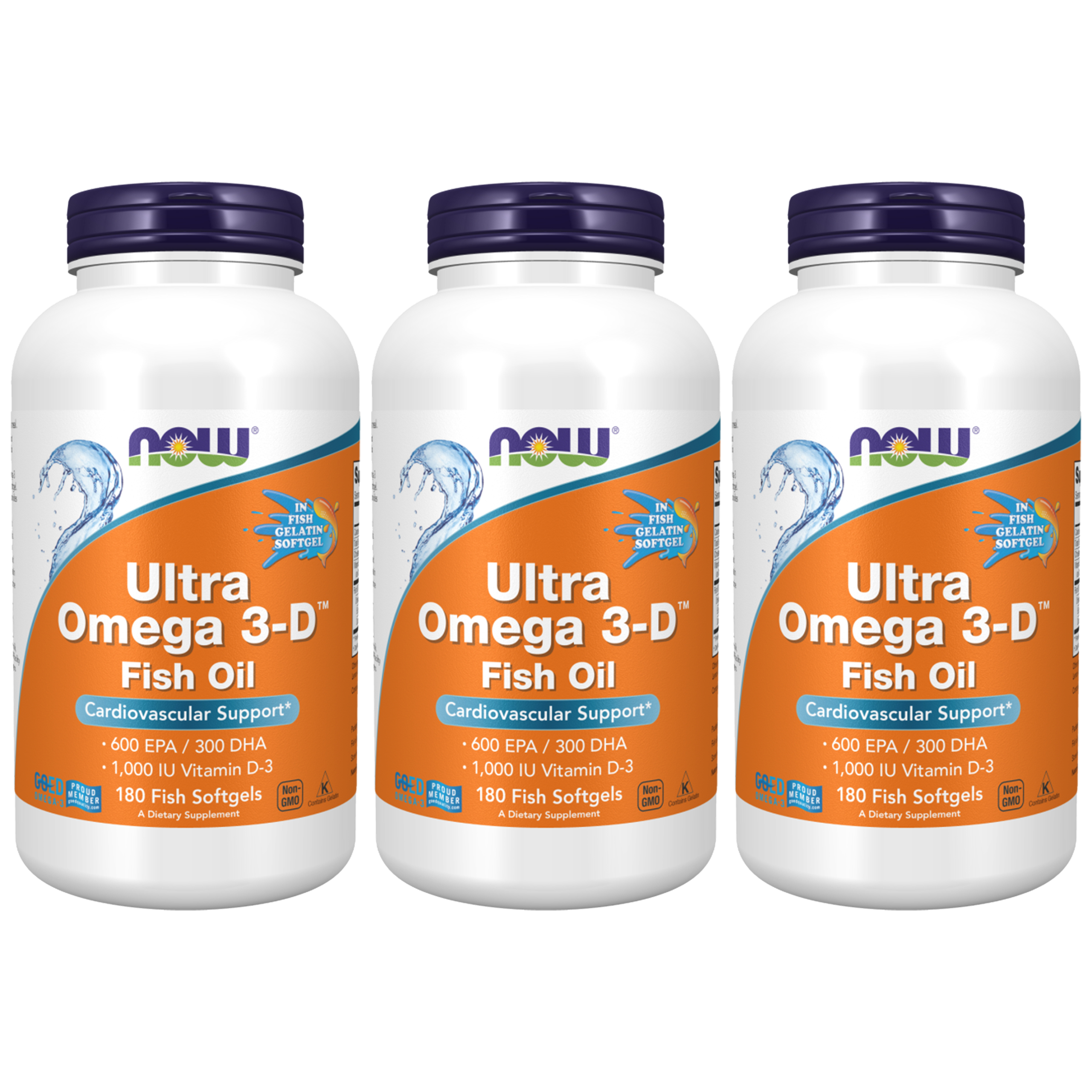 NOW Ultra Omega 3-D Fish Oil - 3x 180softgels