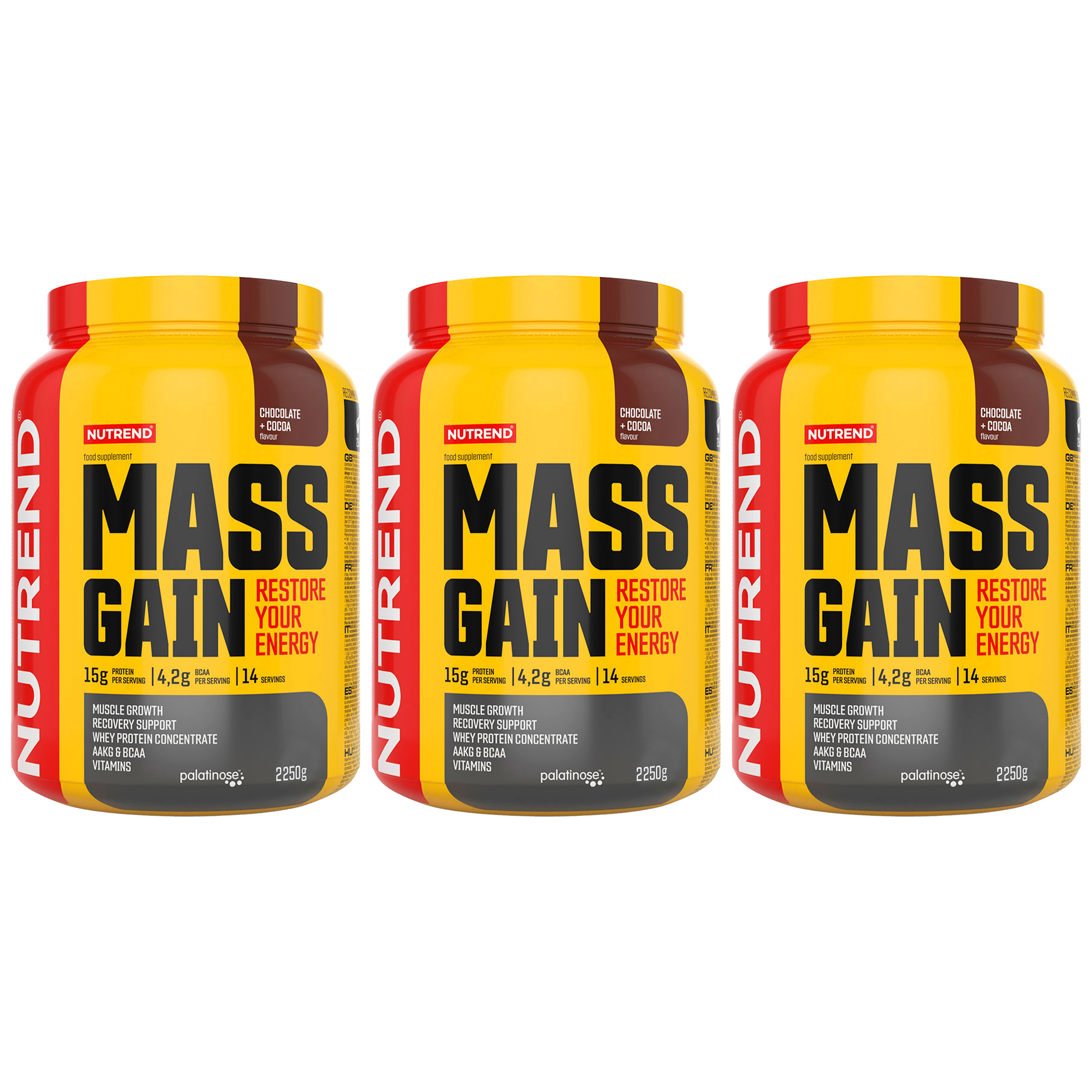 NUTREND Mass Gain - 3x 2100g - Chocolate + Cocoa