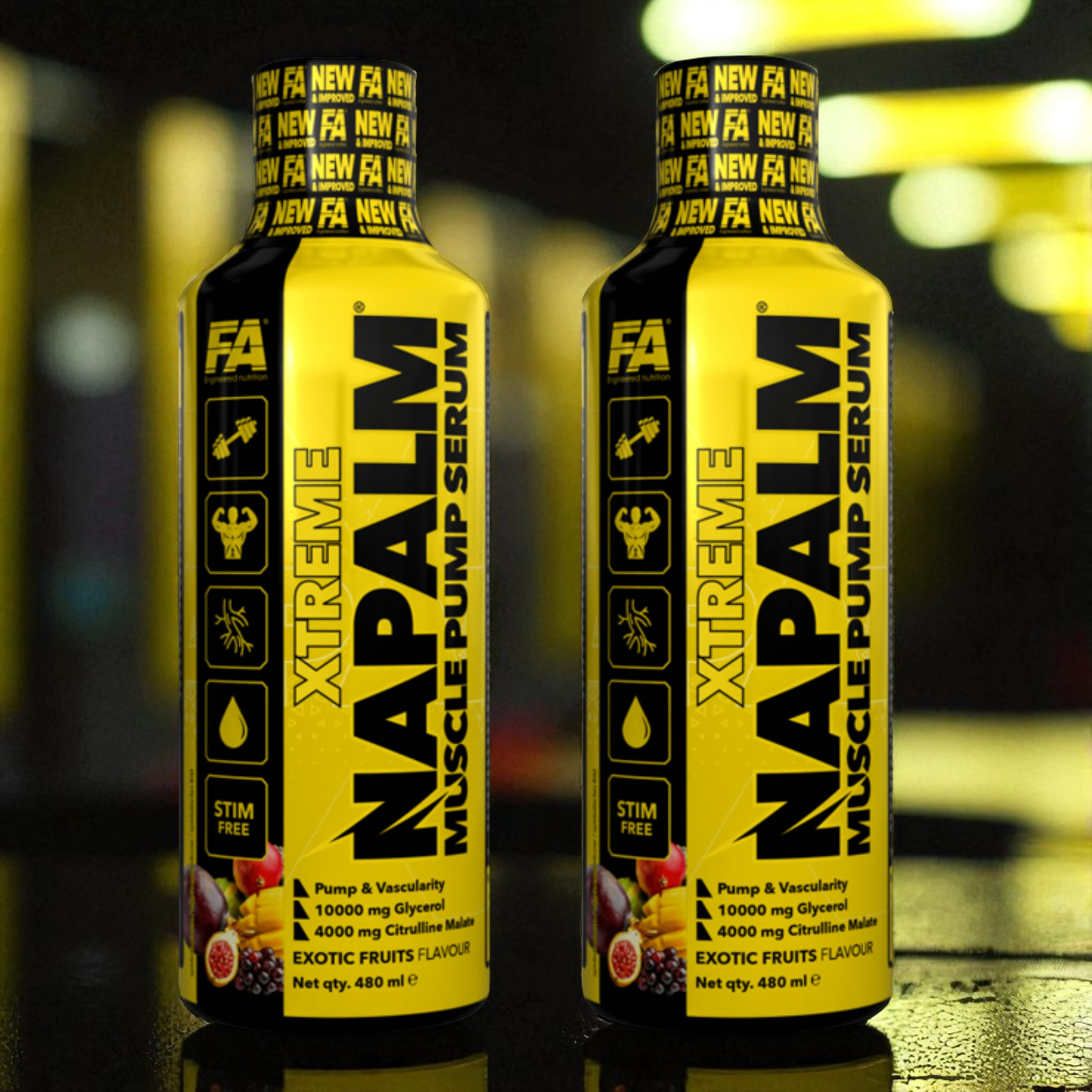 FITNESS AUTHORITY Napalm Muscle Pump Serum - 2x 480ml - Exotic Fruits - WYPRZEDAŻ - 31-03