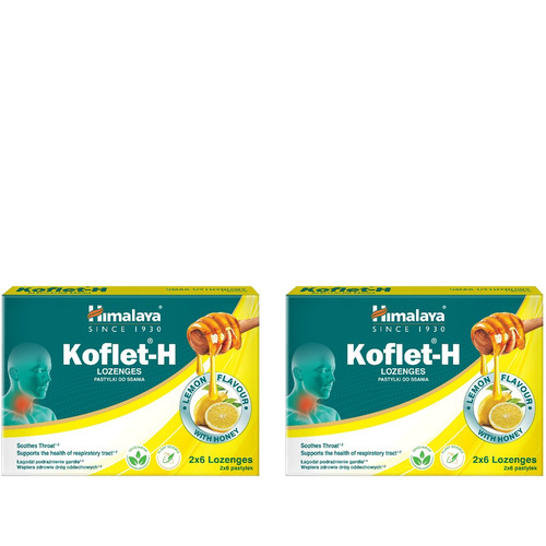 HIMALAYA Koflet-H - 12lozenges - 2x Pastylki do ssania