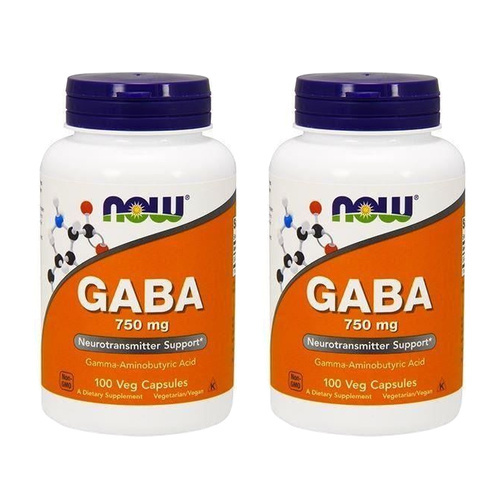 NOW Gaba 750mg - 2x 100vegcaps