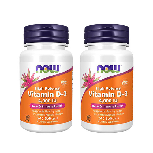 NOW Vitamin D3 4000IU - 2x 240softgels