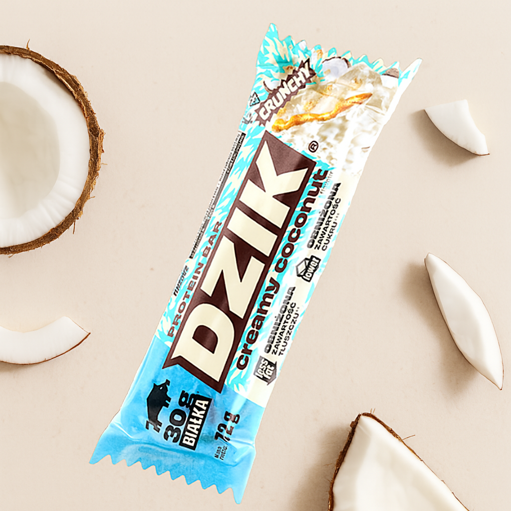 DZIK - Protein Bar Crunchy - 2x 72g - Creamy Coconut