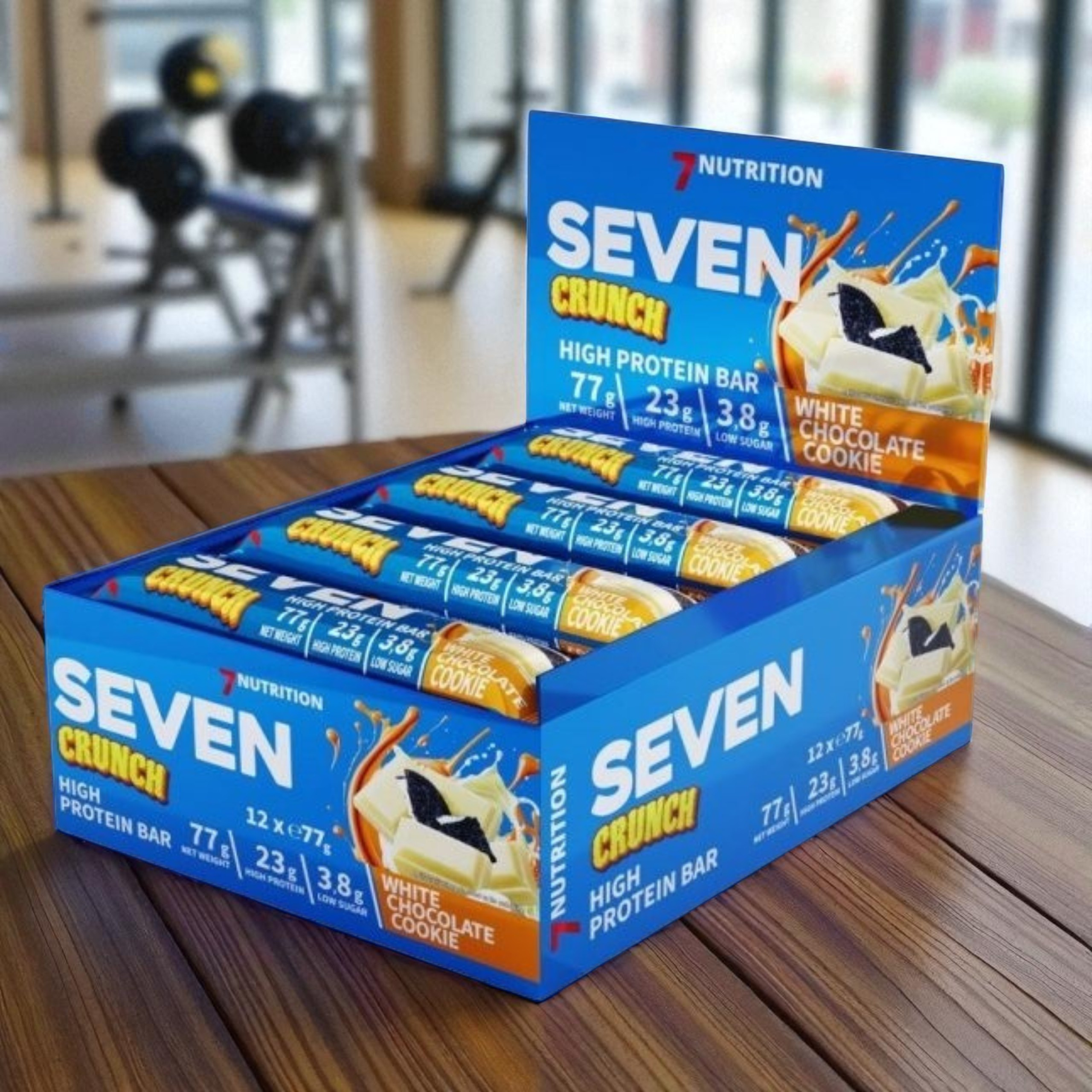 7 NUTRITION - Seven Crunch HP Bar - 12x 77g - White Chocolate Cookie