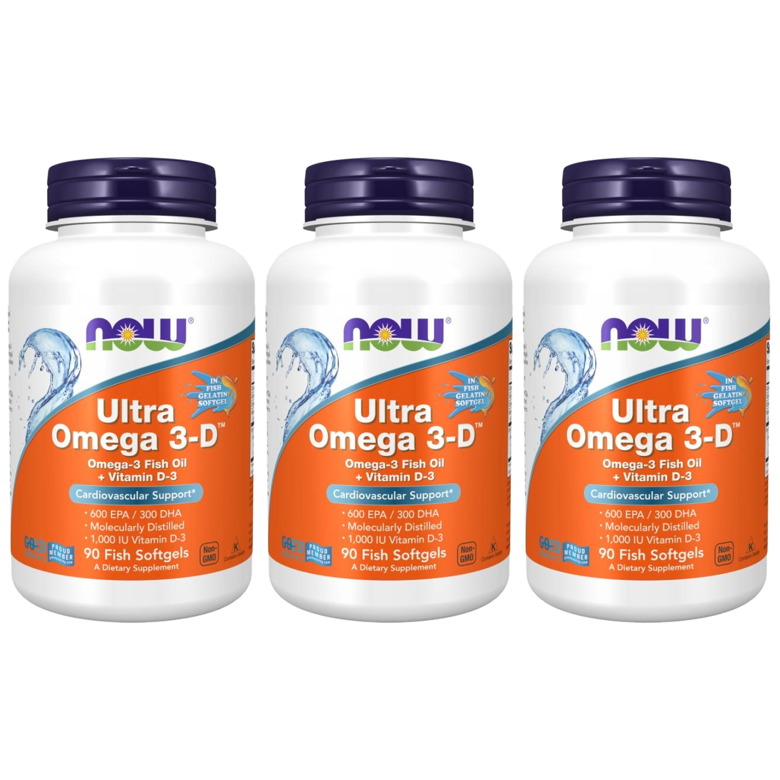 NOW - Ultra Omega 3-D Fish Oil - 3x 90softgels
