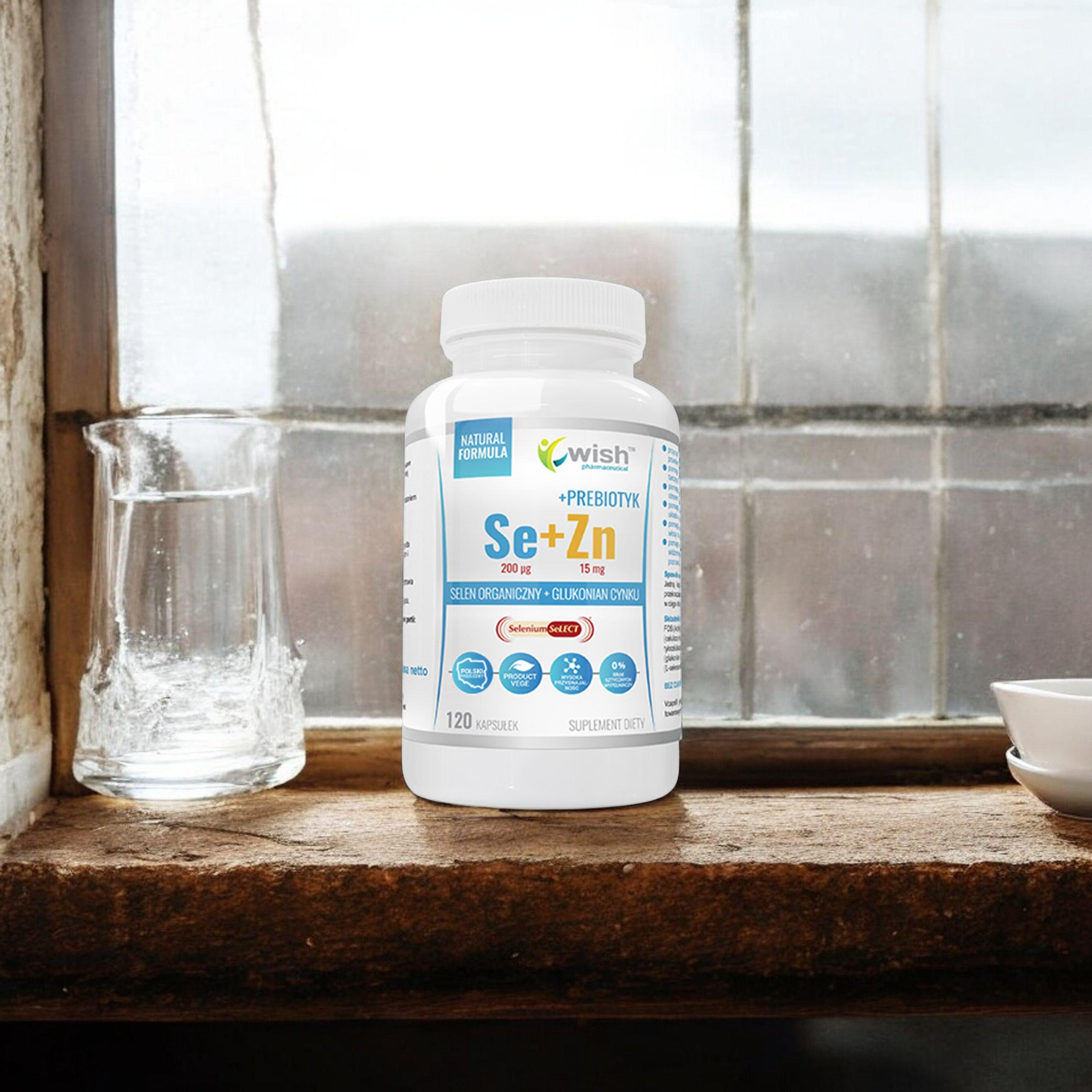 WISH Pharmaceutical Selen + Cynk + Prebiotyk - 3x 120caps