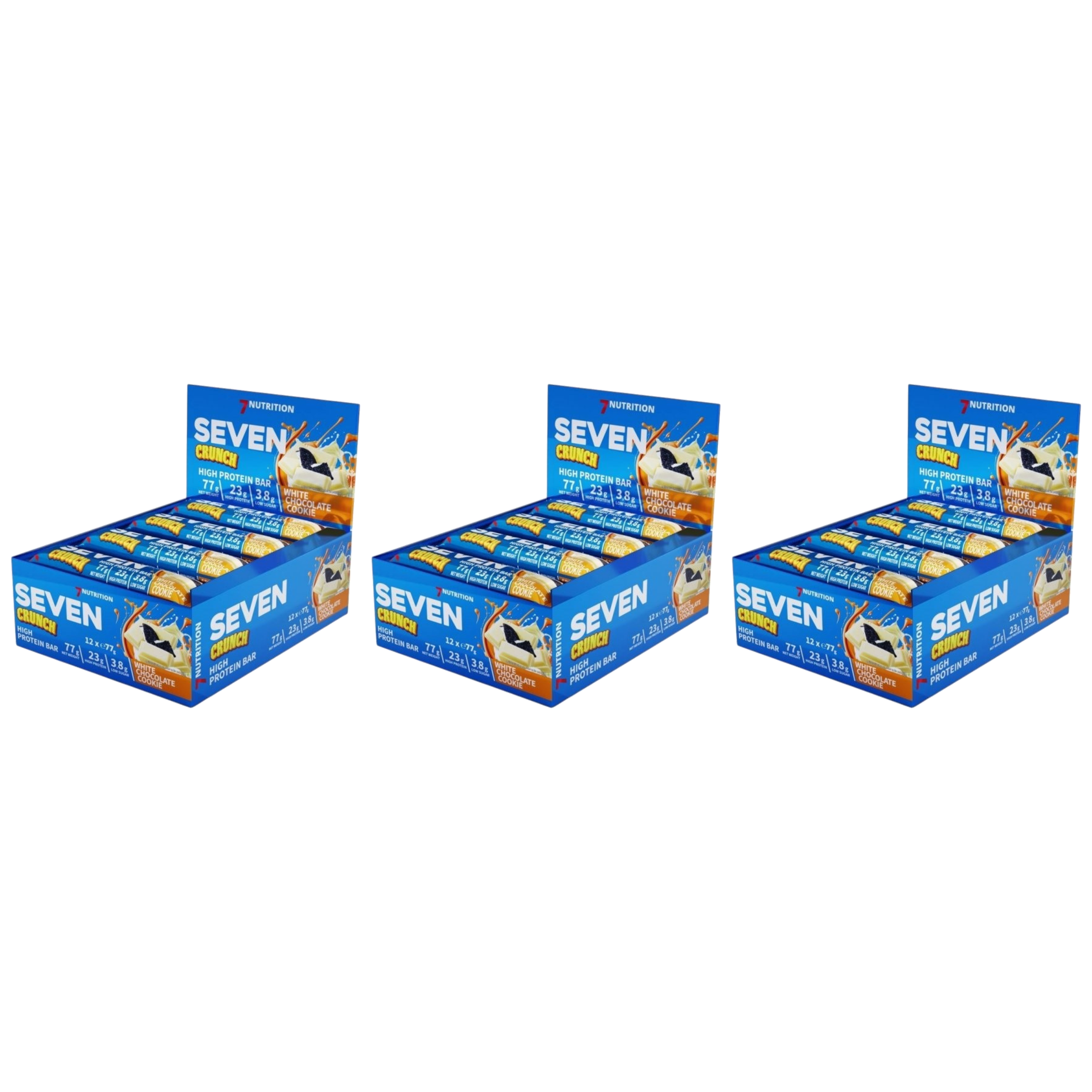 7 NUTRITION - Seven Crunch HP Bar - 12x 3x 77g - White Chocolate Cookie