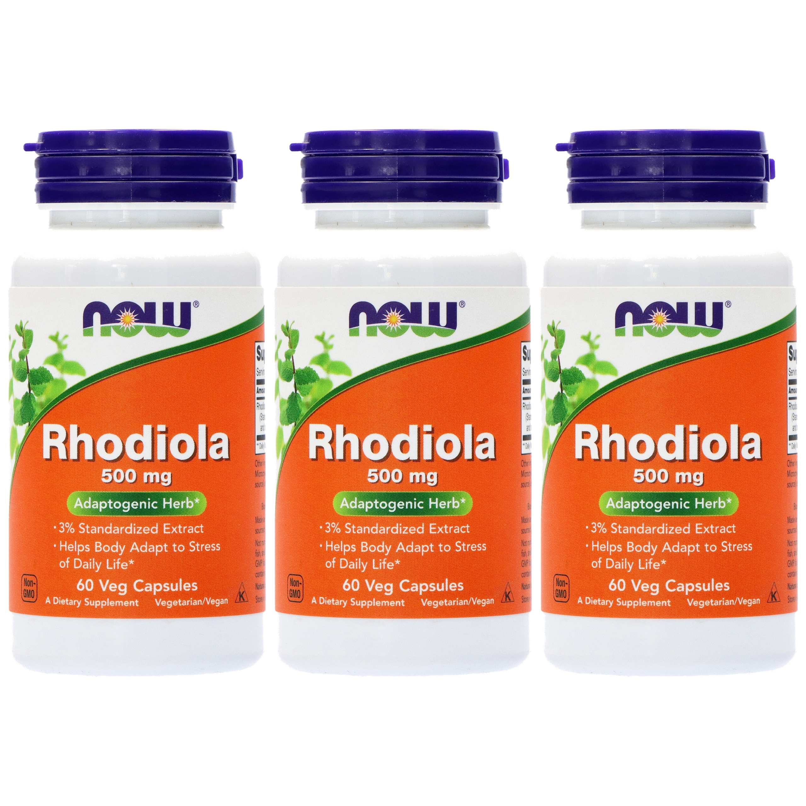 NOW Rhodiola Rosea 500 mg Extract - 3x 60 vcaps