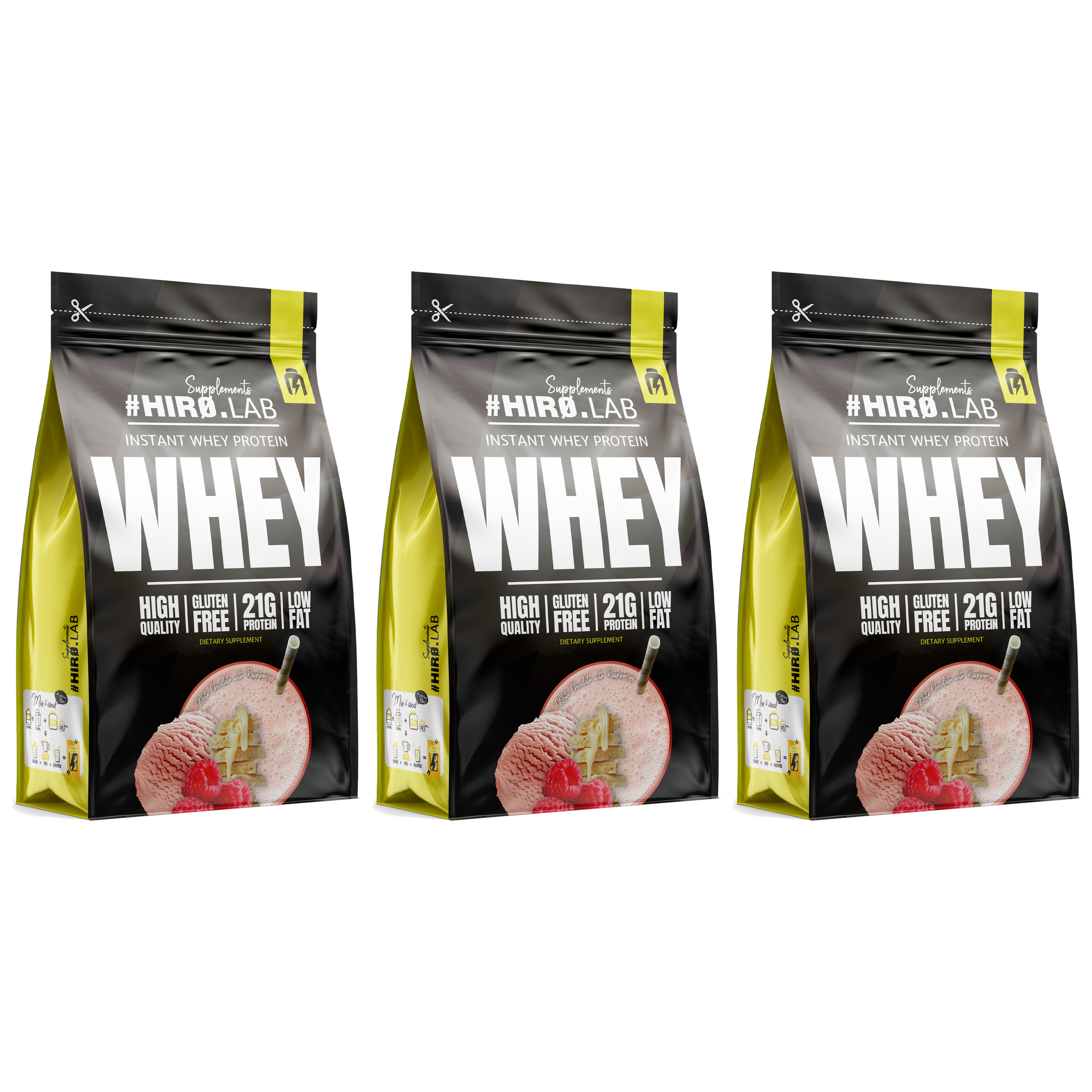 HIRO.LAB Instant Whey Protein - 3x 750g