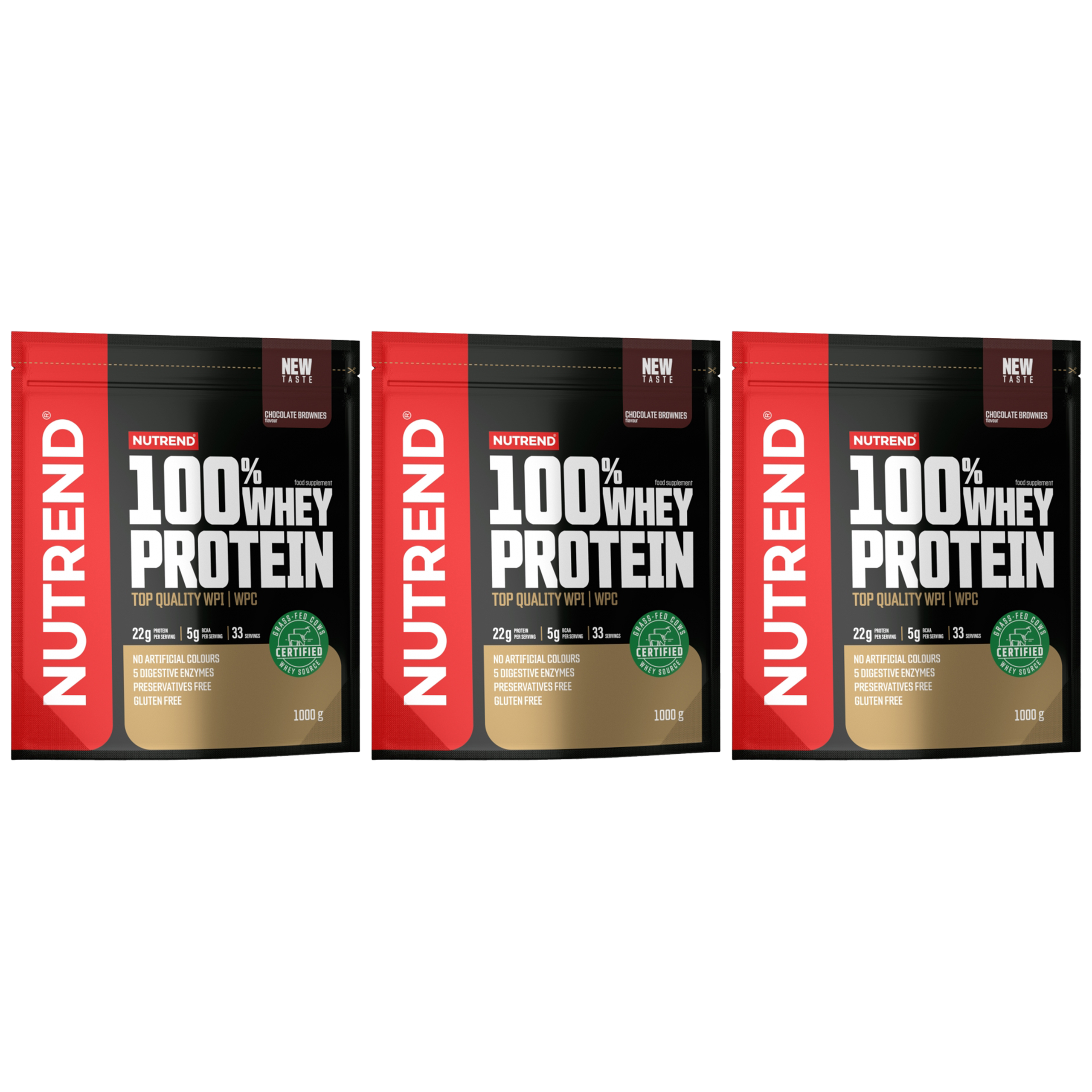 NUTREND 100% Whey Protein - 3x 1000g