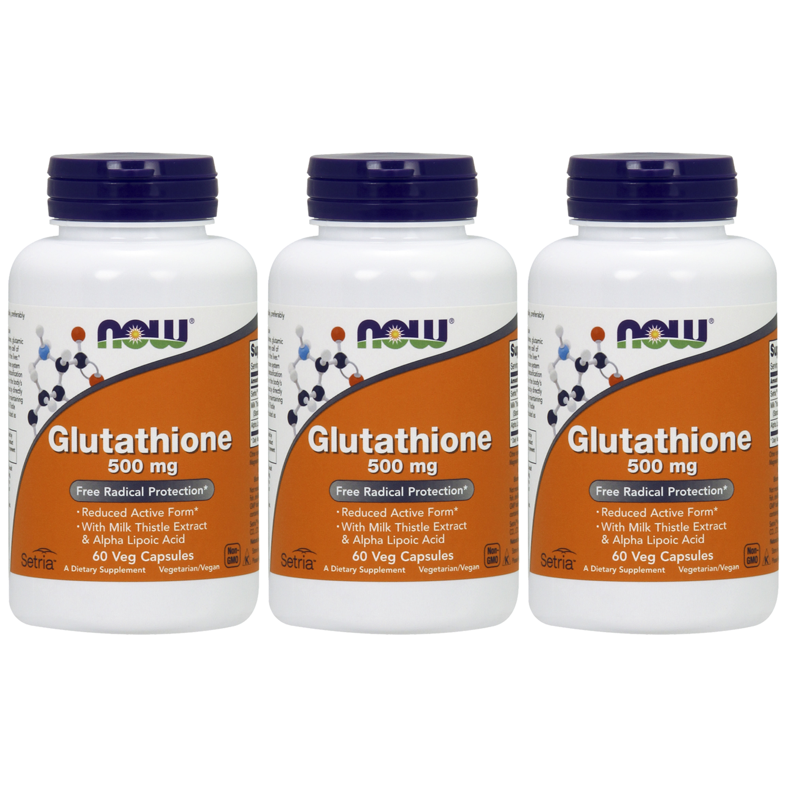 NOW Glutathione 500mg - 3x 60vcaps.