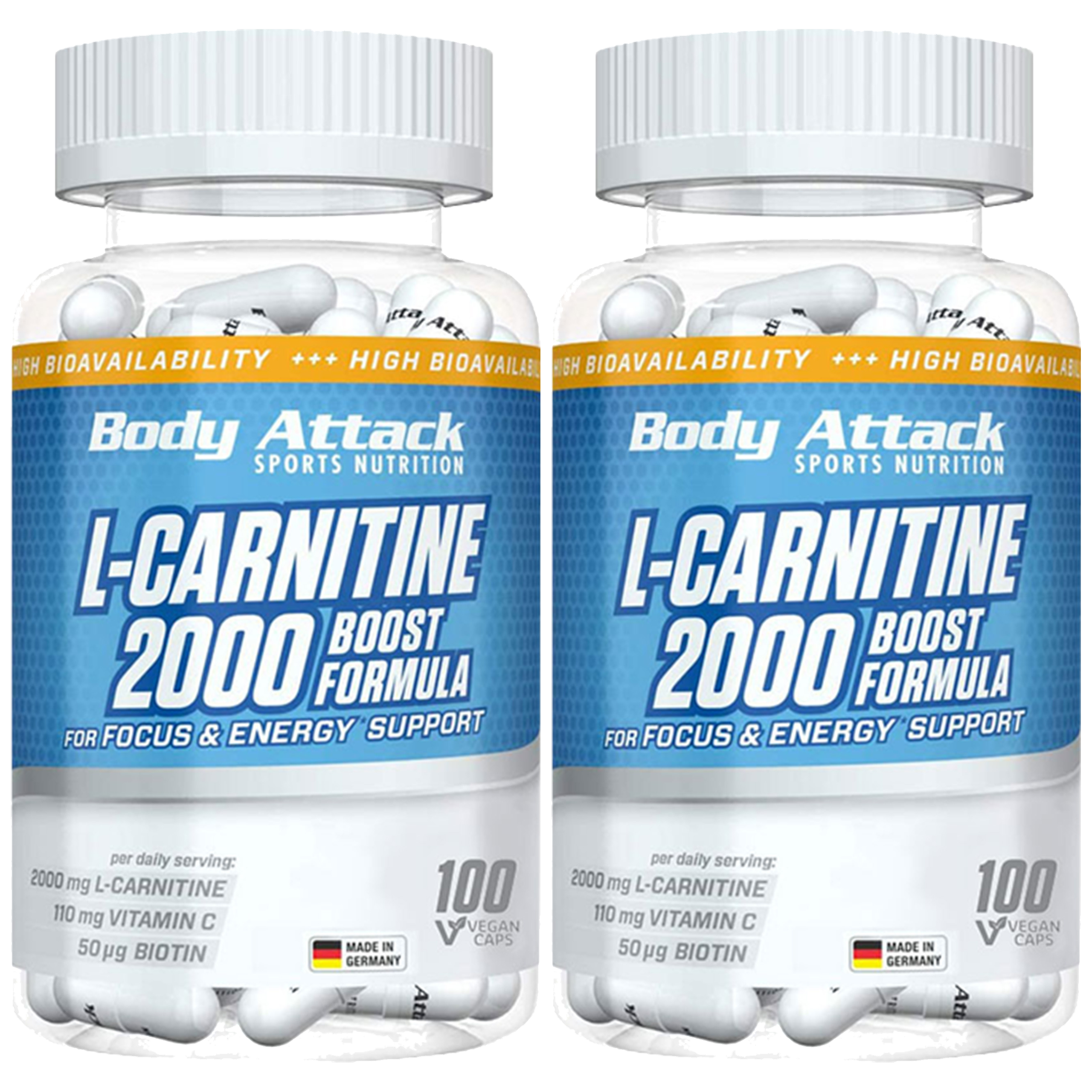 BODY ATTACK L-Carnitine 2000 Boost Formula - 2x 100vcaps - L-Karnityna