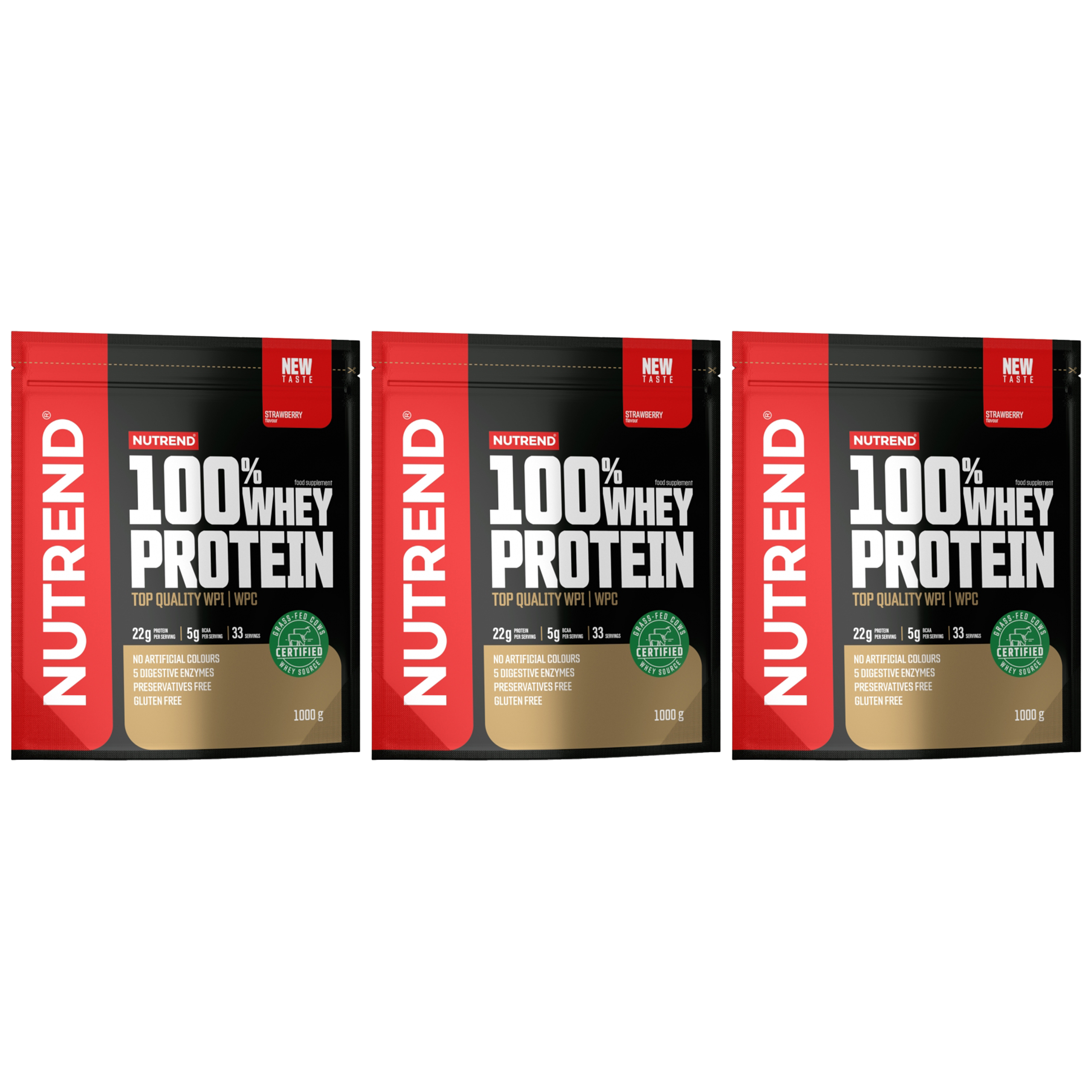 NUTREND 100% Whey Protein - 3x 1000g