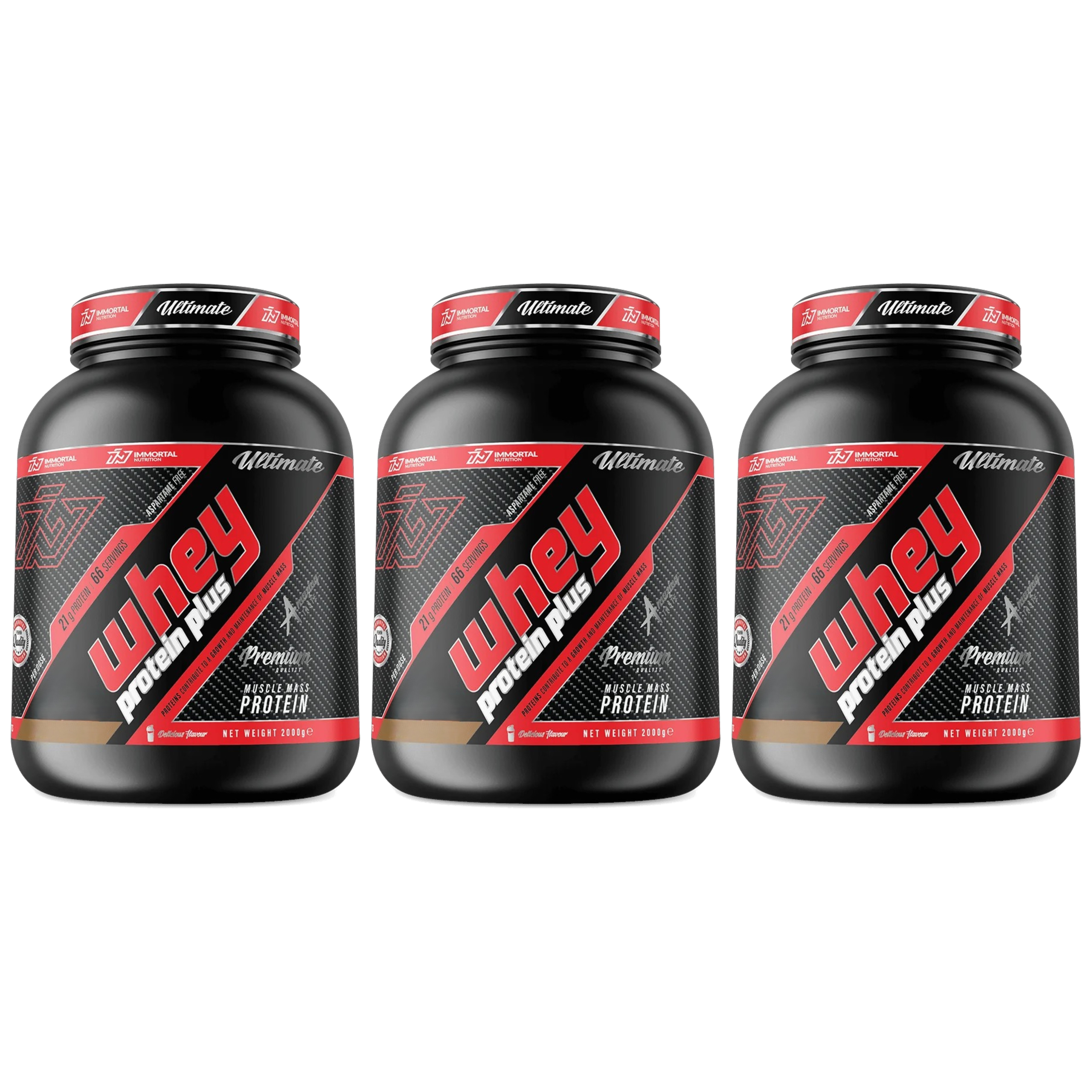 IMMORTAL NUTRITION - Whey Protein Plus - 3x 2000g