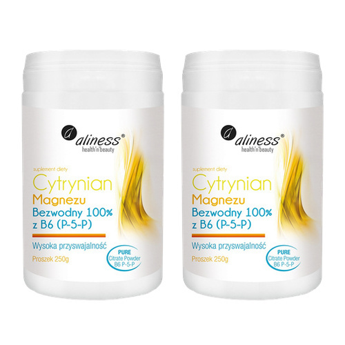 ALINESS - Cytrynian Magnezu Bezwodny 100% z B6 - 2x 250g