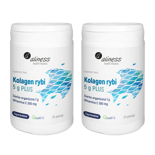 ALINESS - Kolagen Rybi 5g Plus Siarka OptiMSM - 157,5g x2