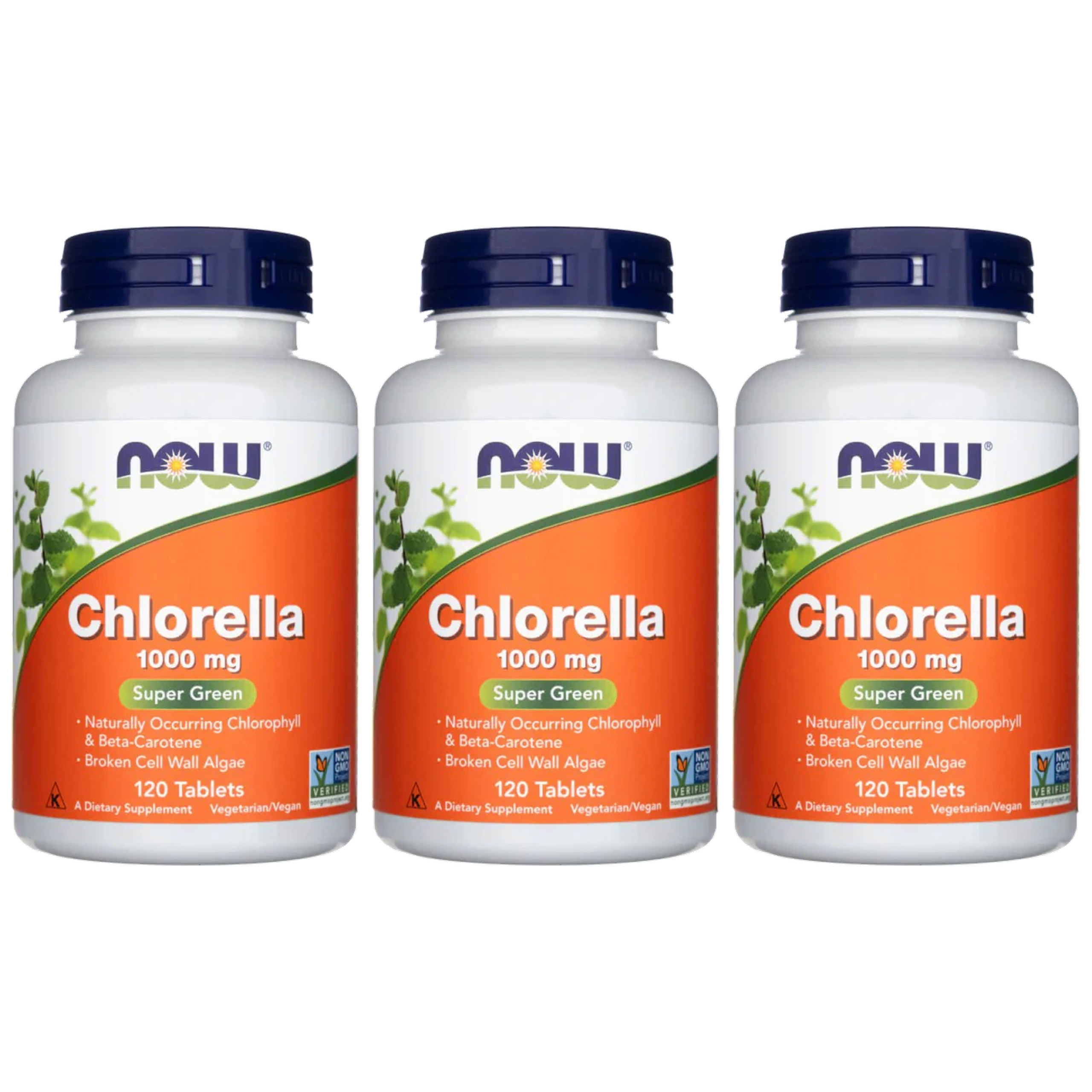 NOW - Chlorella 1000mg - 3x 120tabs.