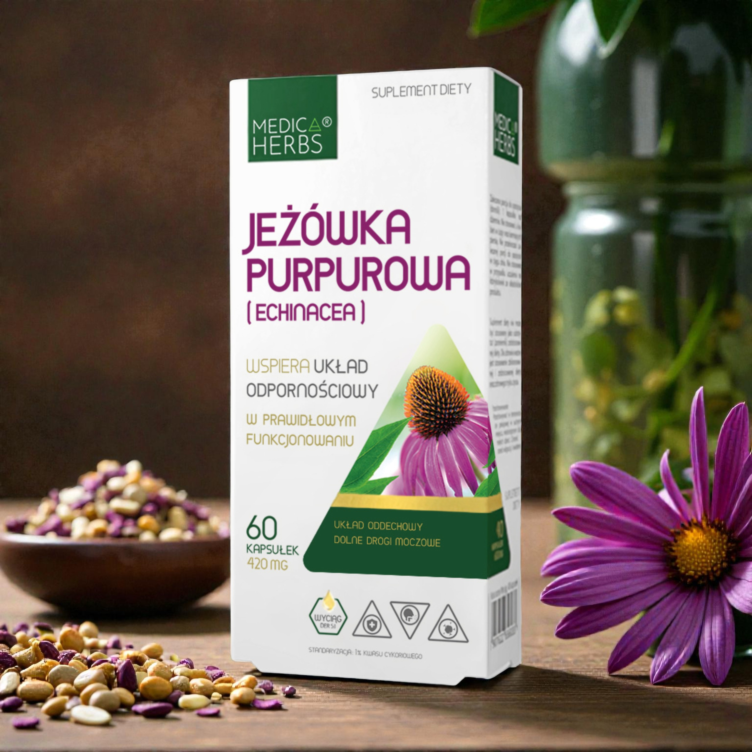 MEDICA HERBS - Jeżówka Purpurowa 420mg (Echinacea) - 60caps.