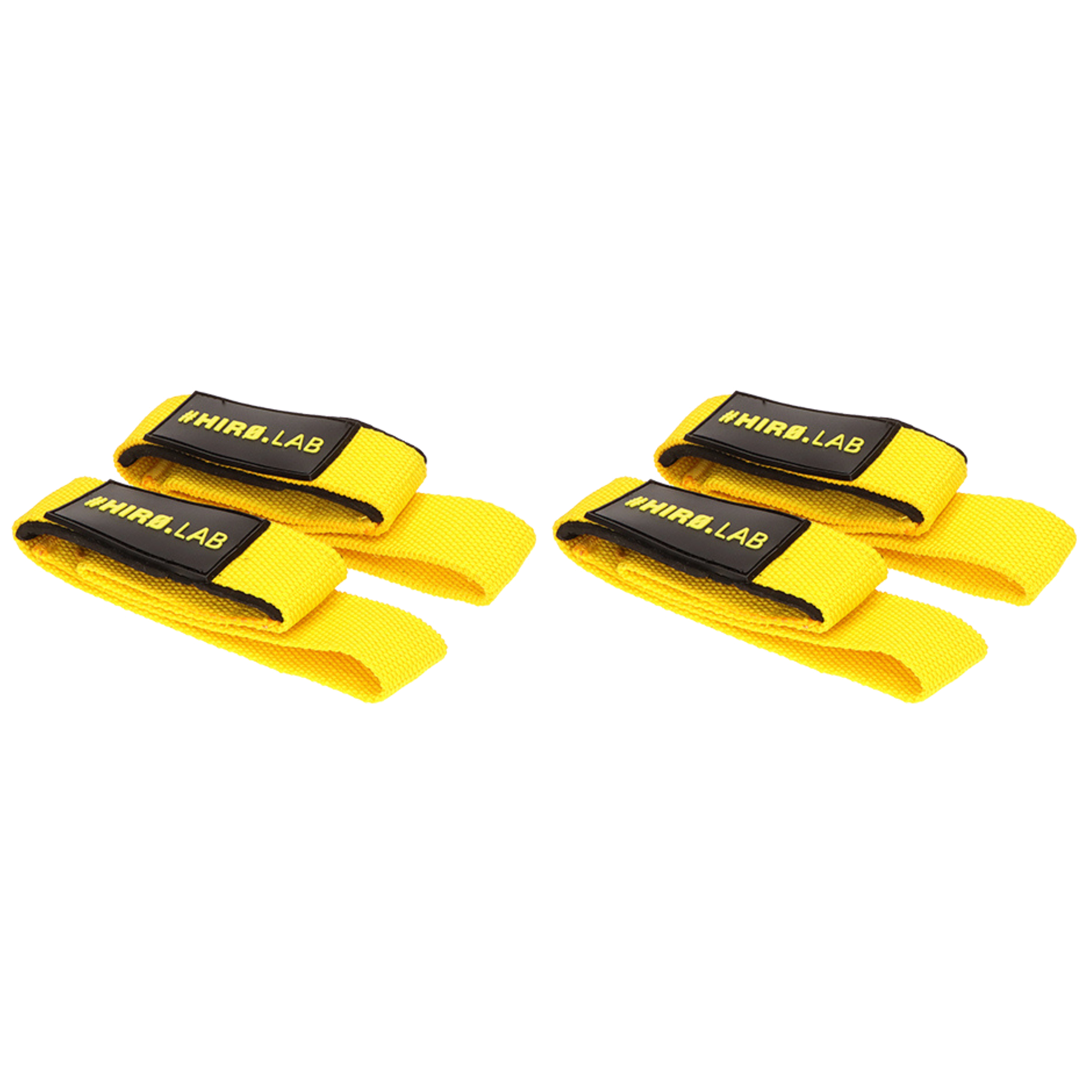 HIRO.LAB Cotton Strap - Rubber Logo New - Yellow - 2x Paski do podnoszenia ciężarów