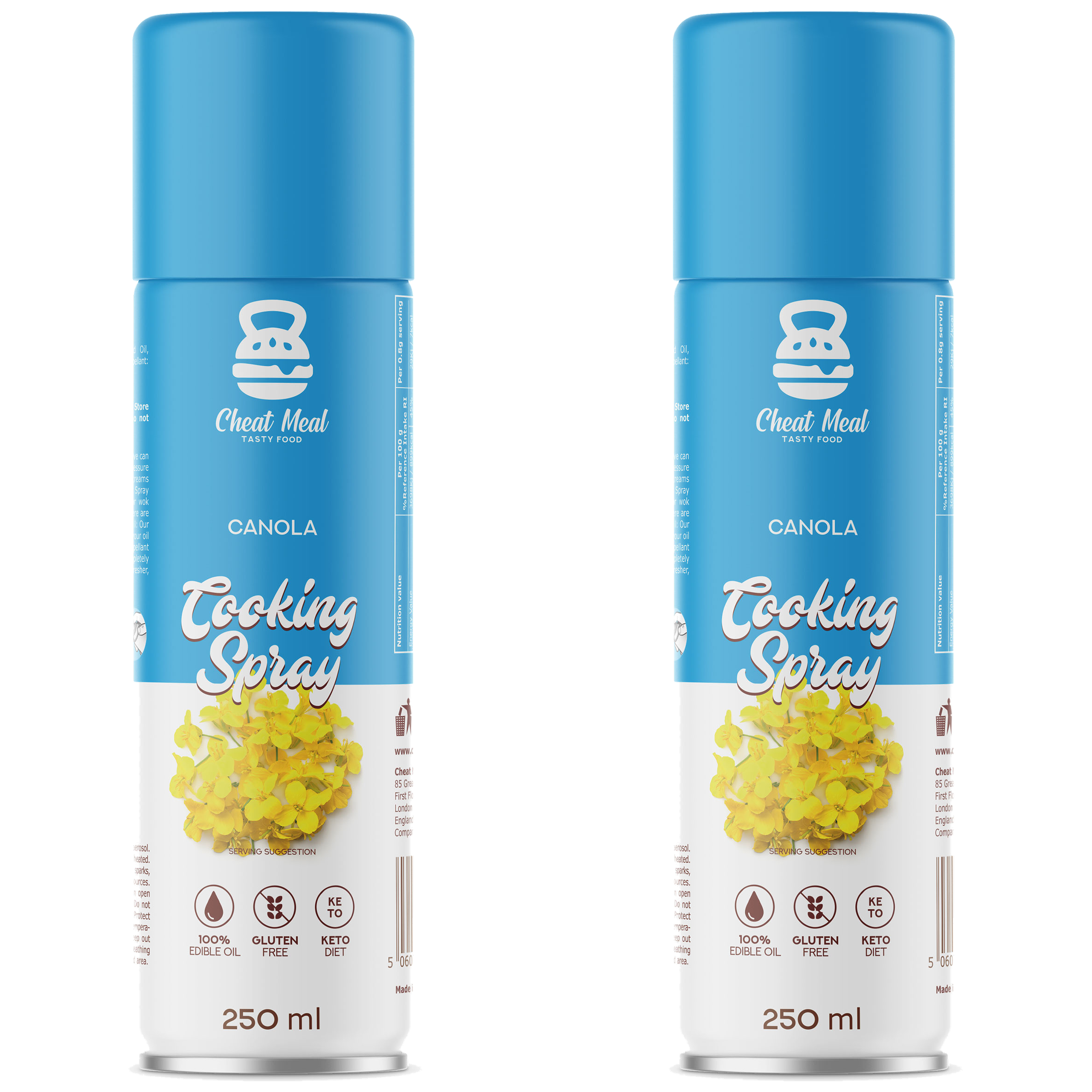 Cheat Meal Nutrition Cooking Spray Canola - Spray do smażenia rzepakowy - 2x 250ml