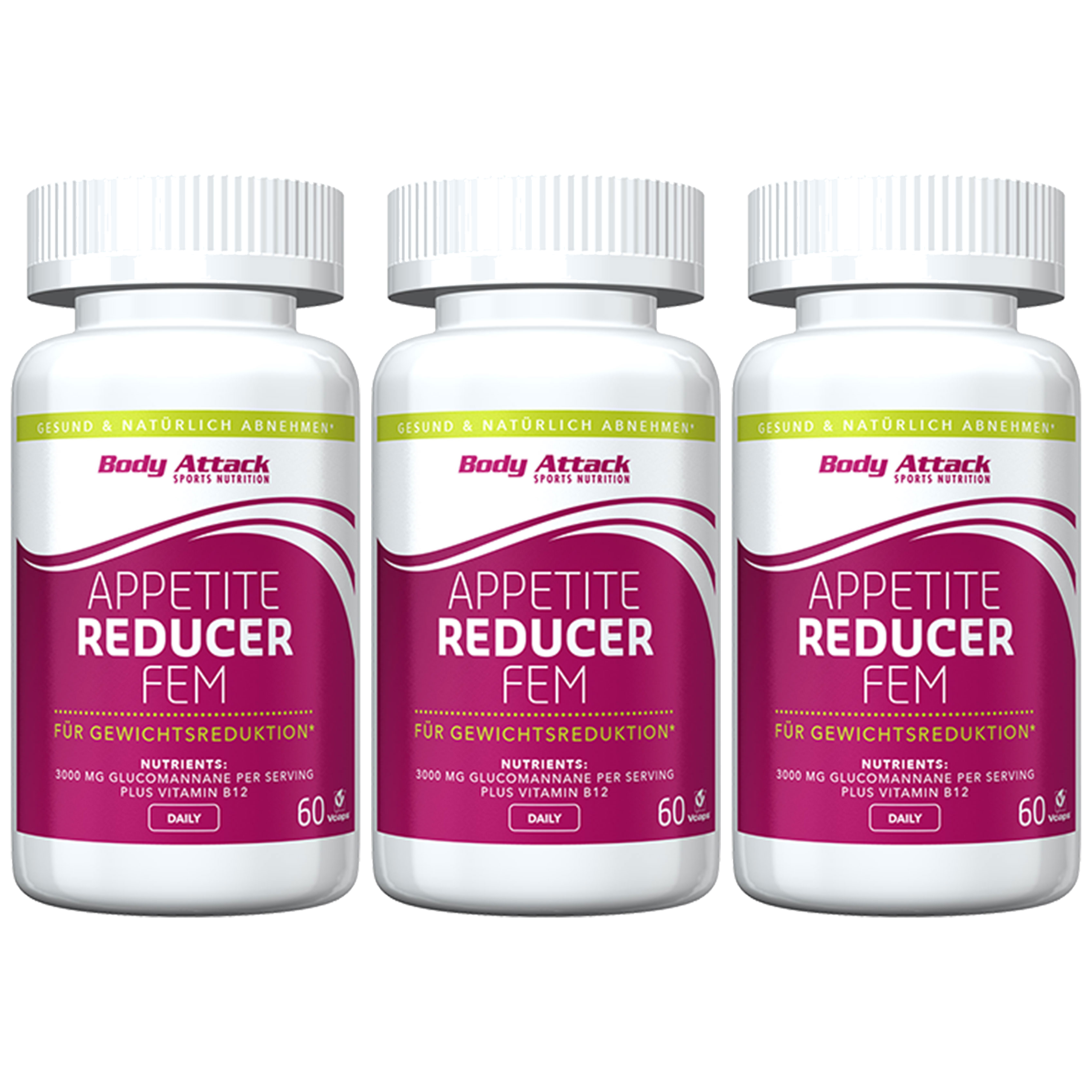 BODY ATTACK Appetite Reducer FEM - 3x 60vcaps
