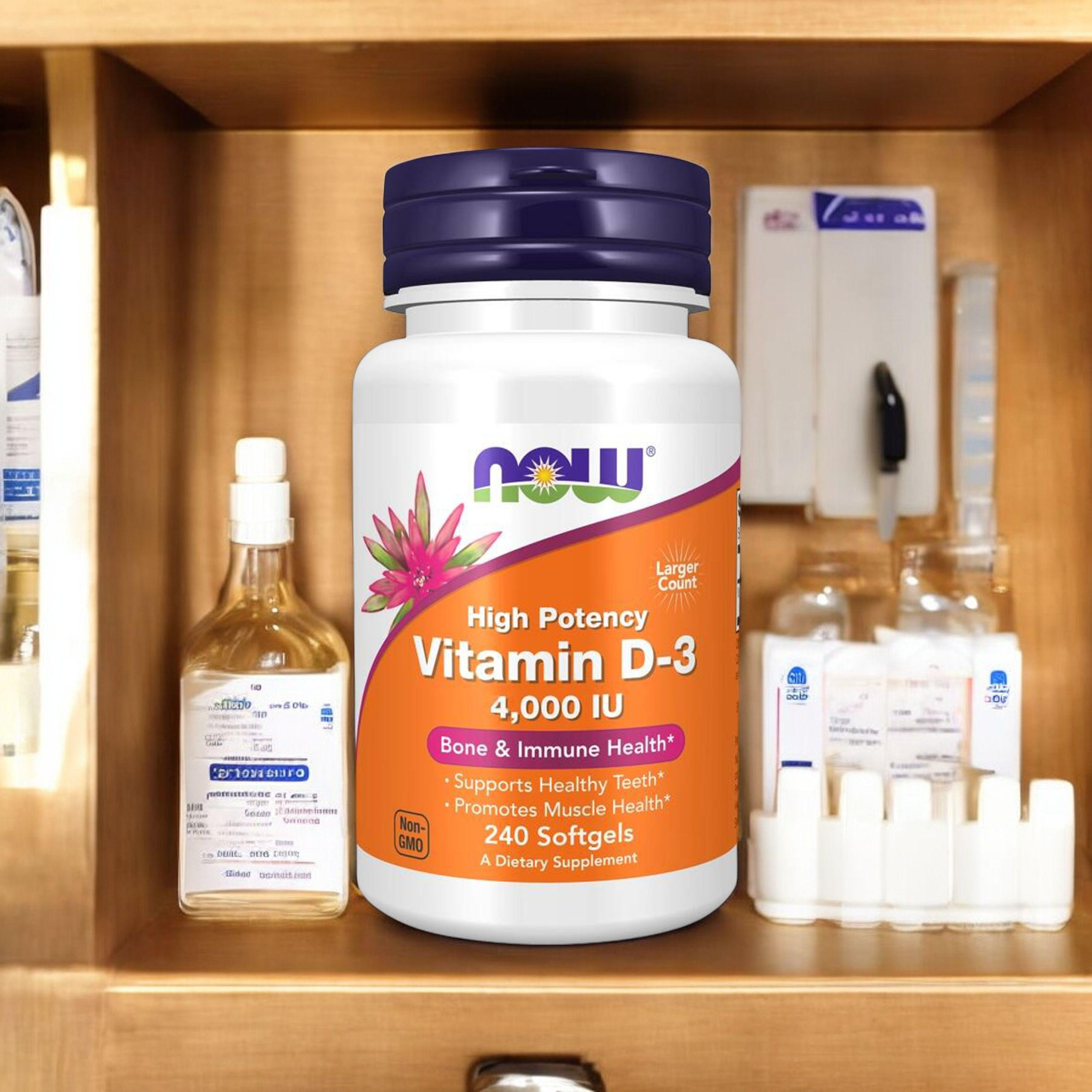 NOW Vitamin D3 4000IU - 3x 240softgels