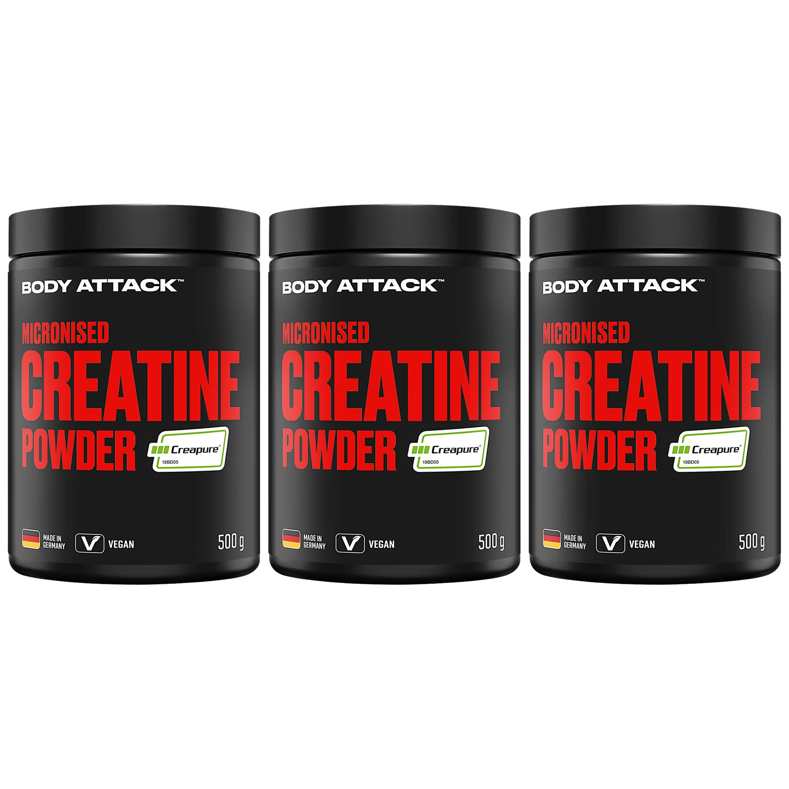 BODY ATTACK Muscle Creatine - 3x 500g