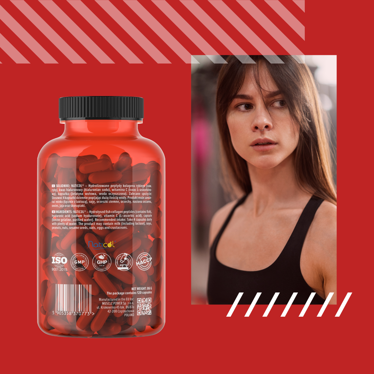 3x MP NUTRITION Marine Collagen 550mg - 120caps - Kolagen Rybi Naticol