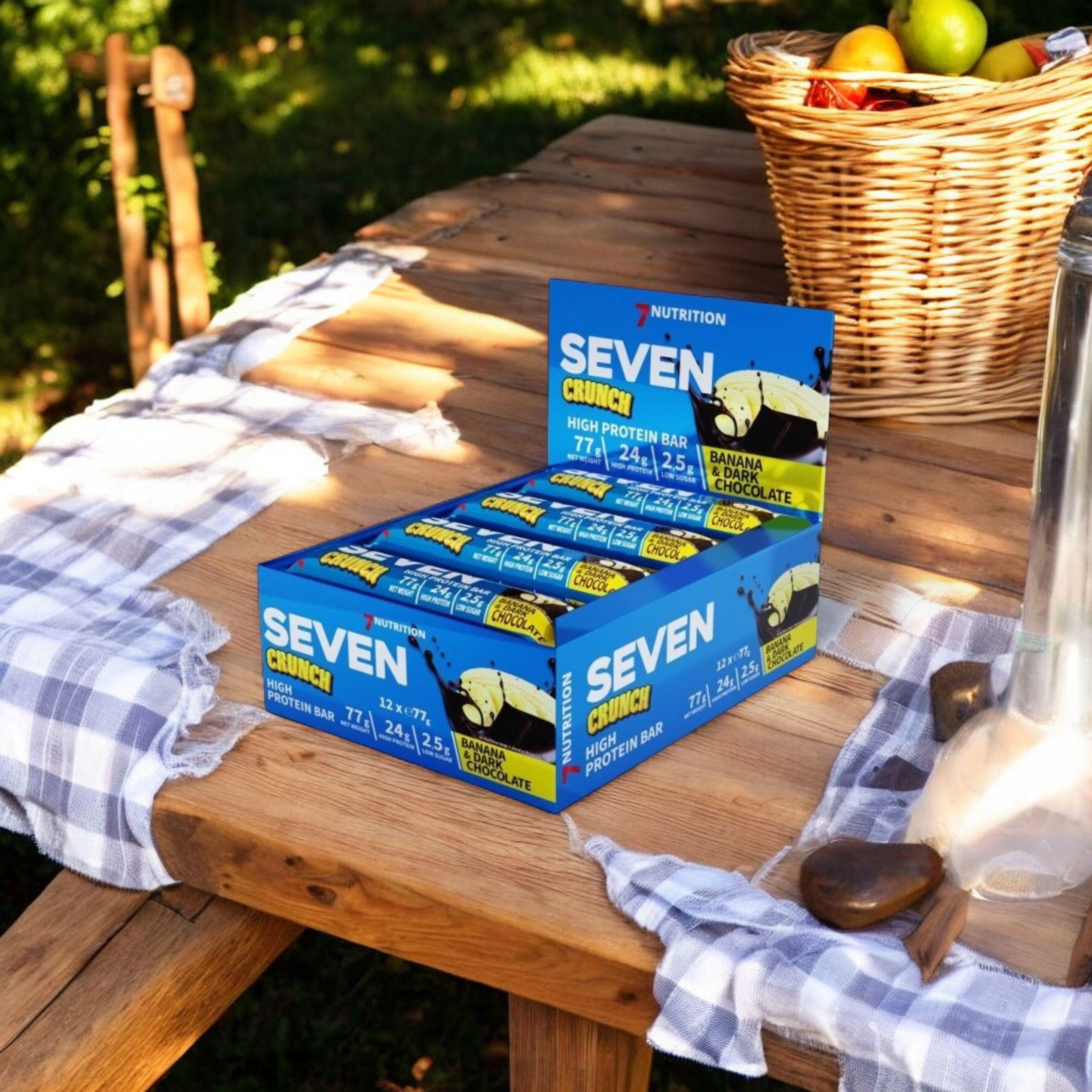 7 NUTRITION - Seven Crunch HP Bar - 12x 2x 77g - Banana & Dark Chocolate