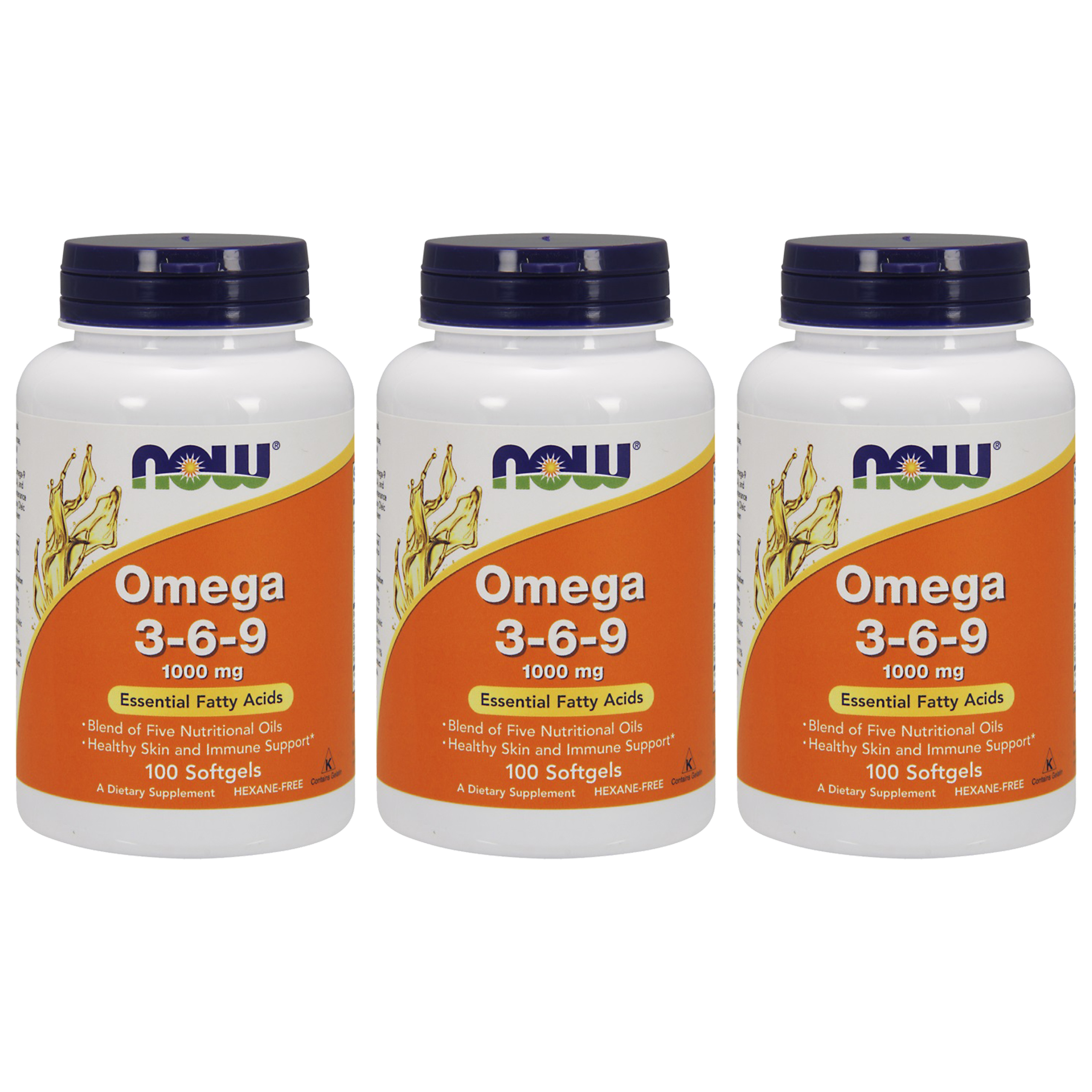 NOW Omega-3-6-9 1000mg - 3x 100softgels