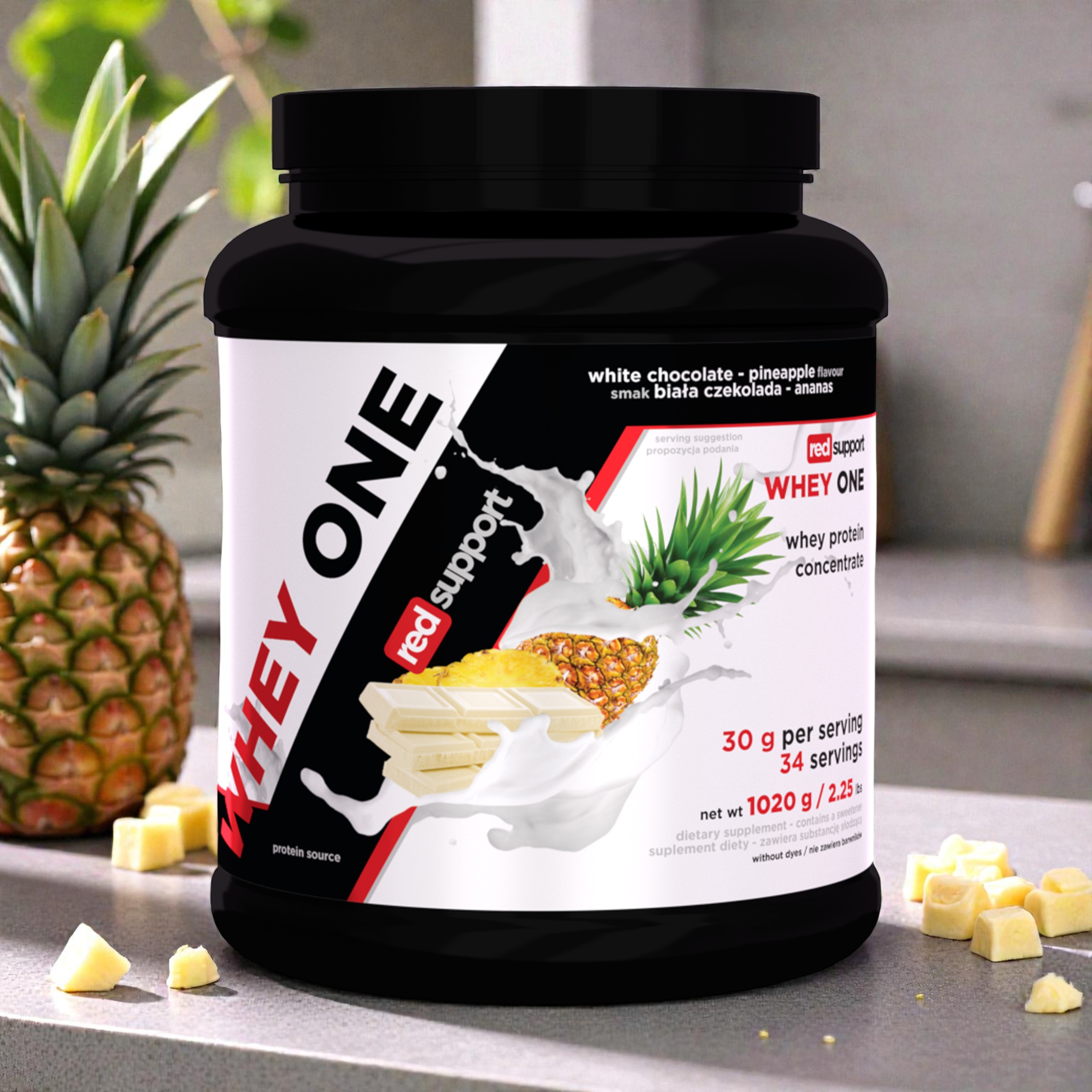 RED SUPPORT Whey One - 1020g - White Chocolate Pineapple - WYPRZEDAŻ - 31-08