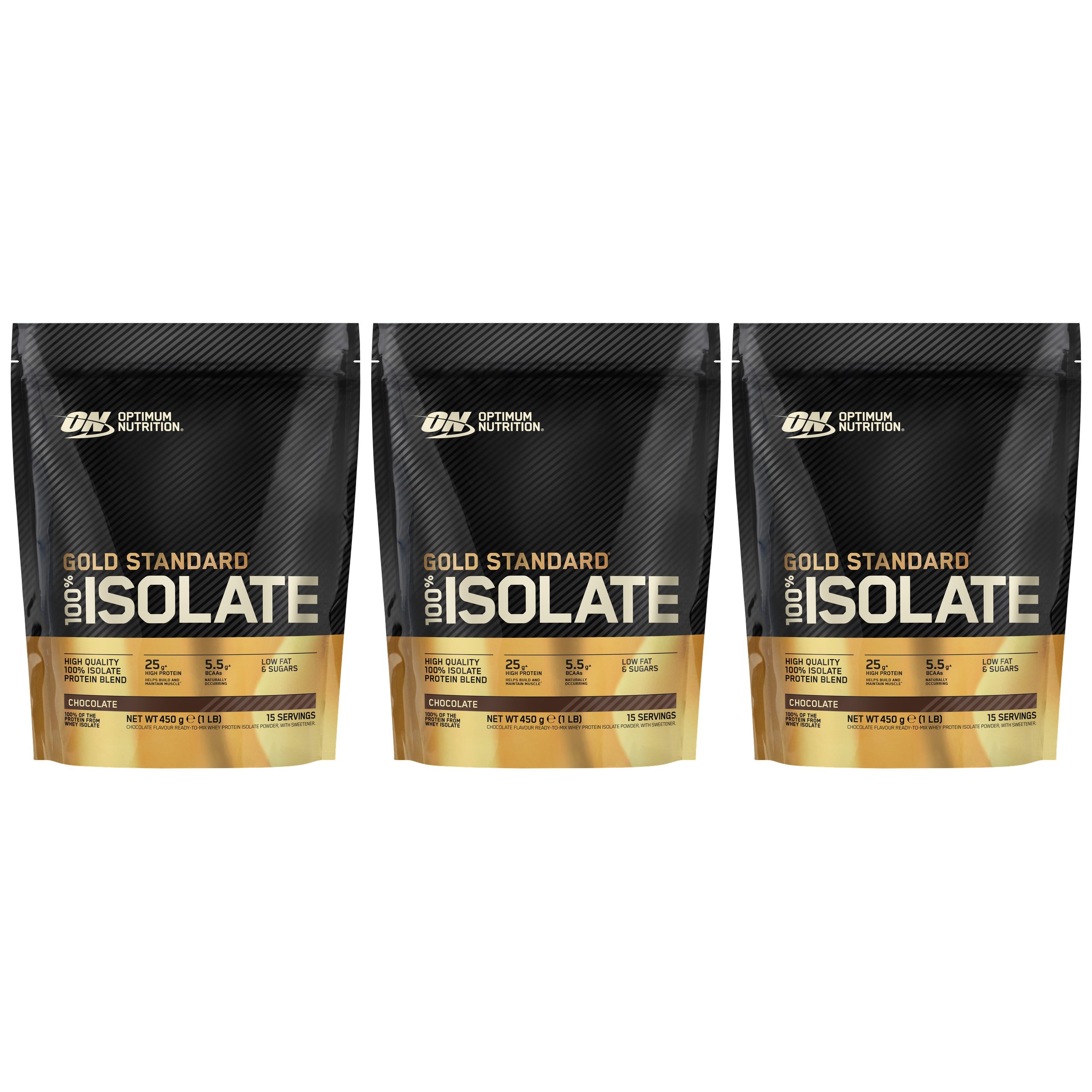 OPTIMUM NUTRITION Gold Standard 100% Isolate - 3x 450g