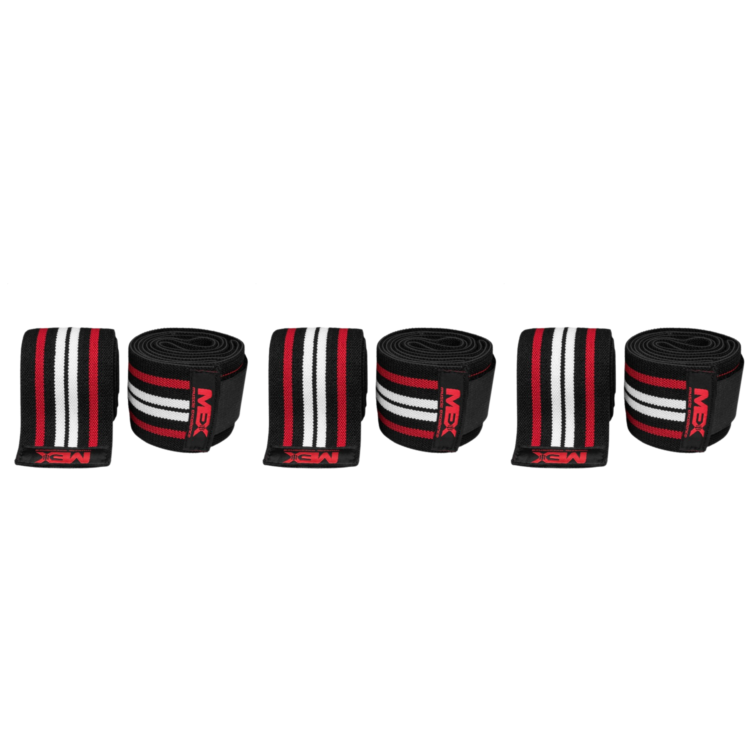 MEX NUTRITION - Wrist Wraps - Black/Red/White - 3x 46 cm
