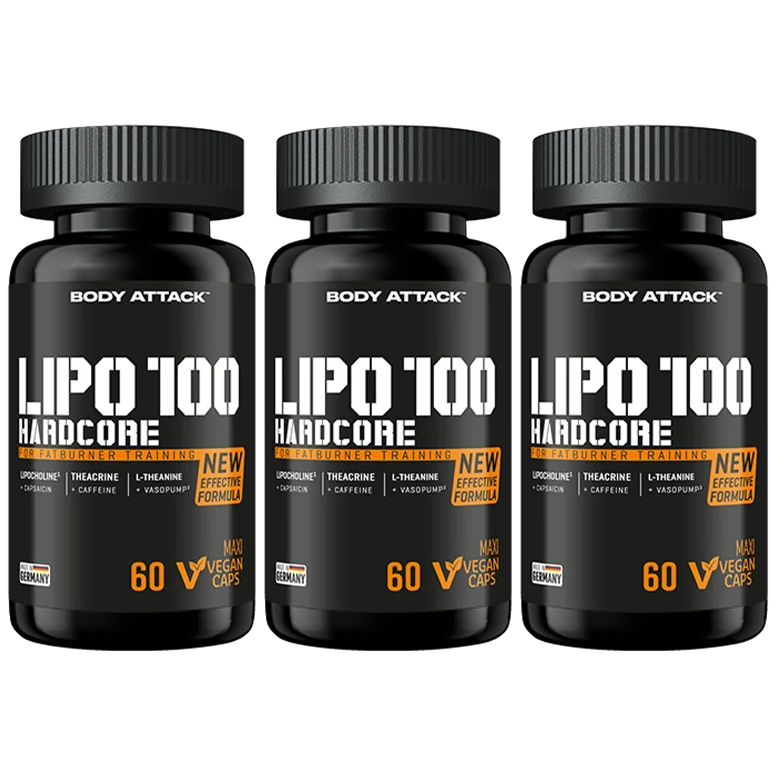 Body Attack Lipo 100 Hardcore 3x 60 vcaps