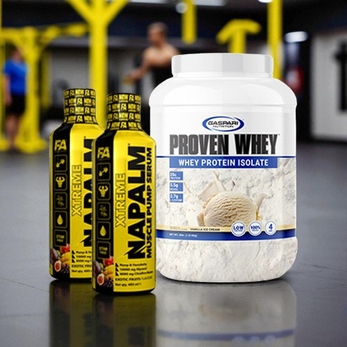 FITNESS AUTHORITY Napalm Muscle Pump Serum - 2x 480ml + GASPARI NUTRITION Proven Whey 2.0 - 1814g