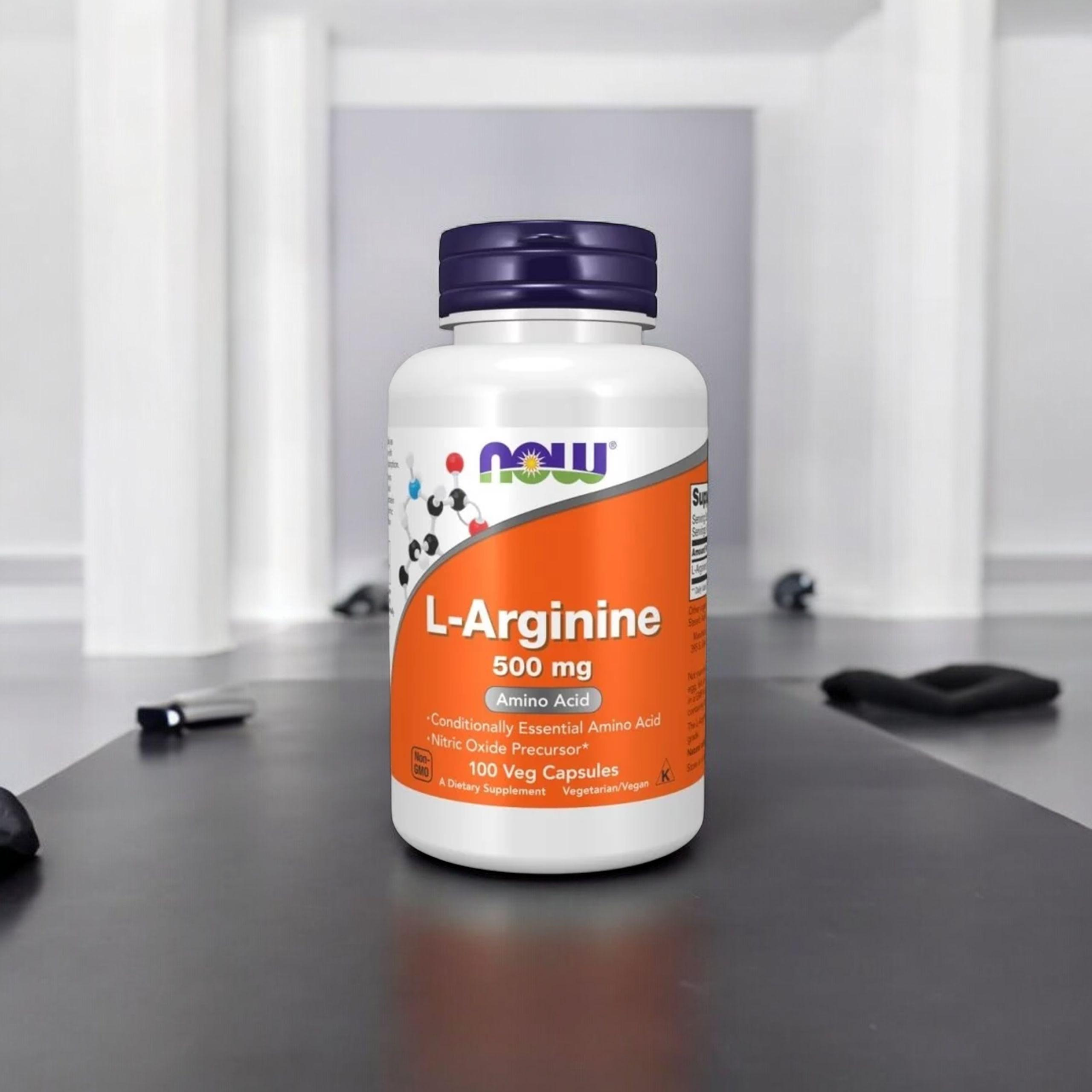 NOW L-Arginine 500mg - 3x 100 veg capsules