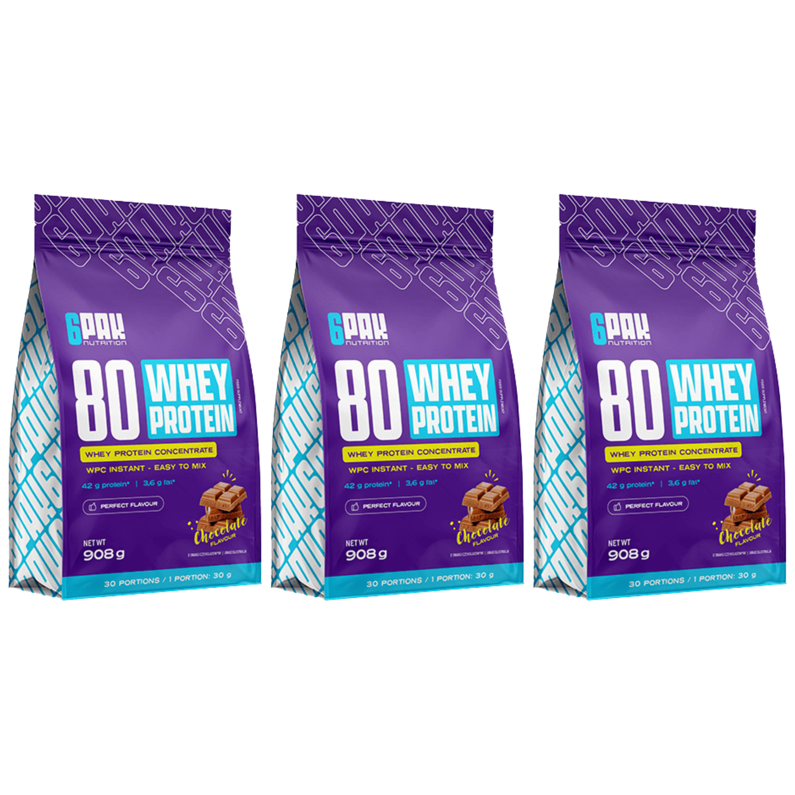 6PAK 80 Whey Protein - 3x 908g