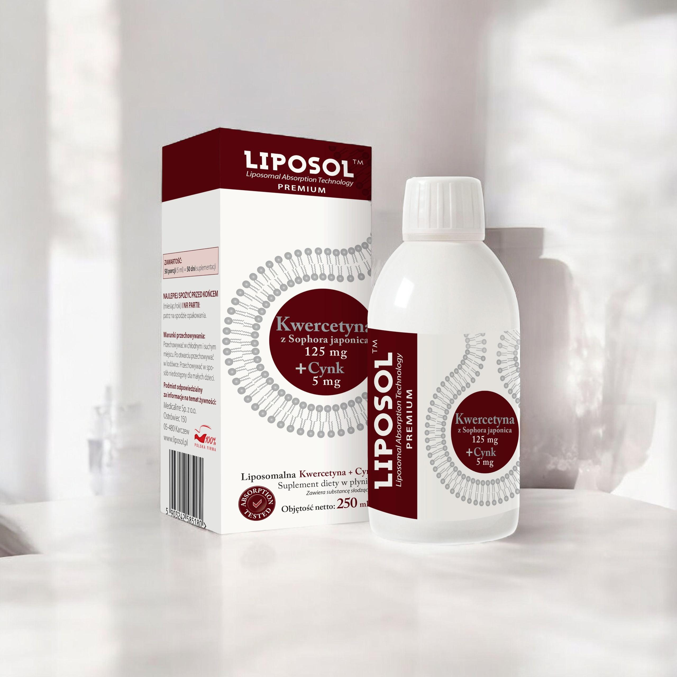 ALINESS - Liposol Liposomalna Kwercetyna 125mg + Cynk 5mg - 3x 250ml