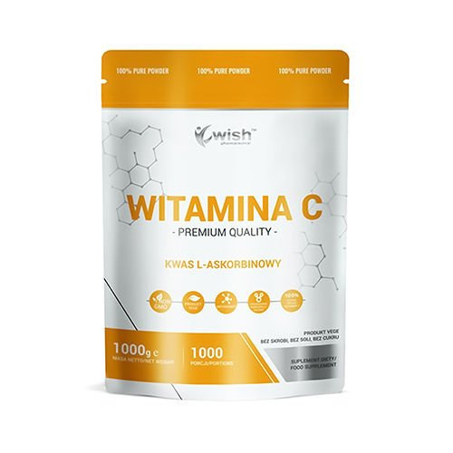 WISH Pharmaceutical Vitamin C 1000mg (Kwas L-Askorbinowy) - 3x 1000g