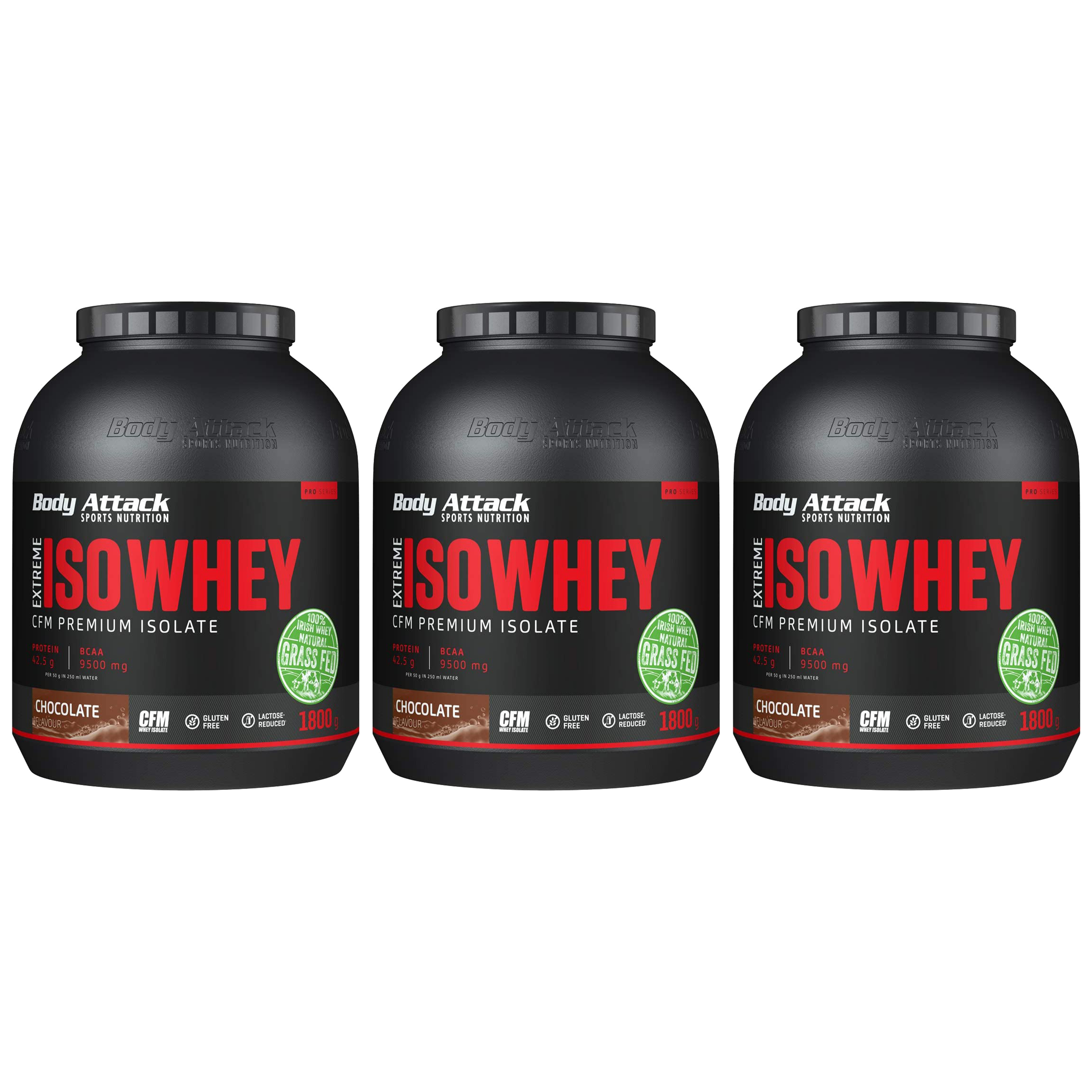 BODY ATTACK Extreme Iso Whey - 3x 1800g