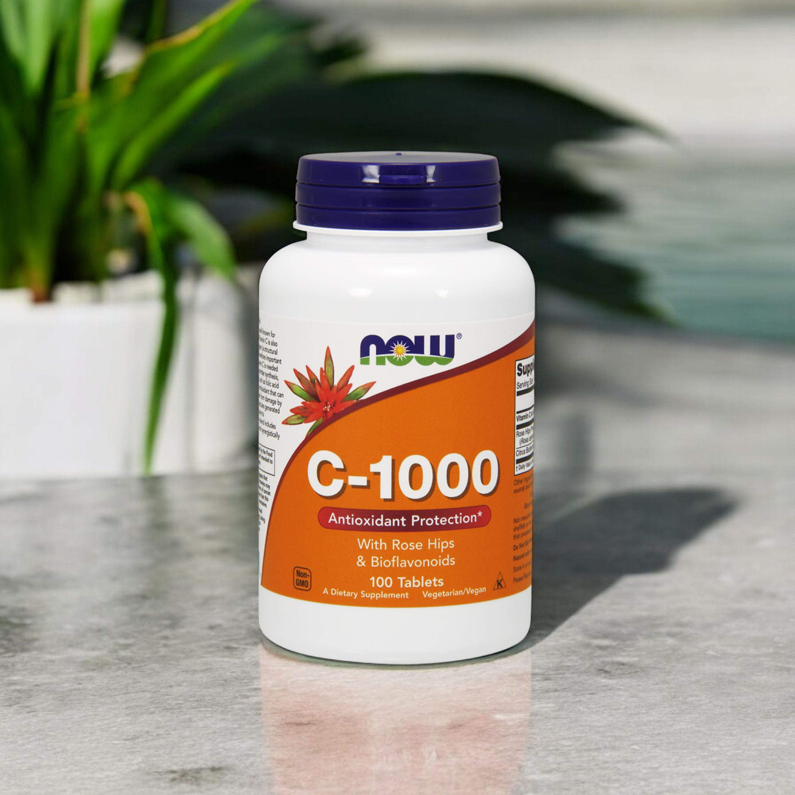 NOW Vitamin C-1000 with Rose Hips & Bioflavonoids - 3x 100tabs